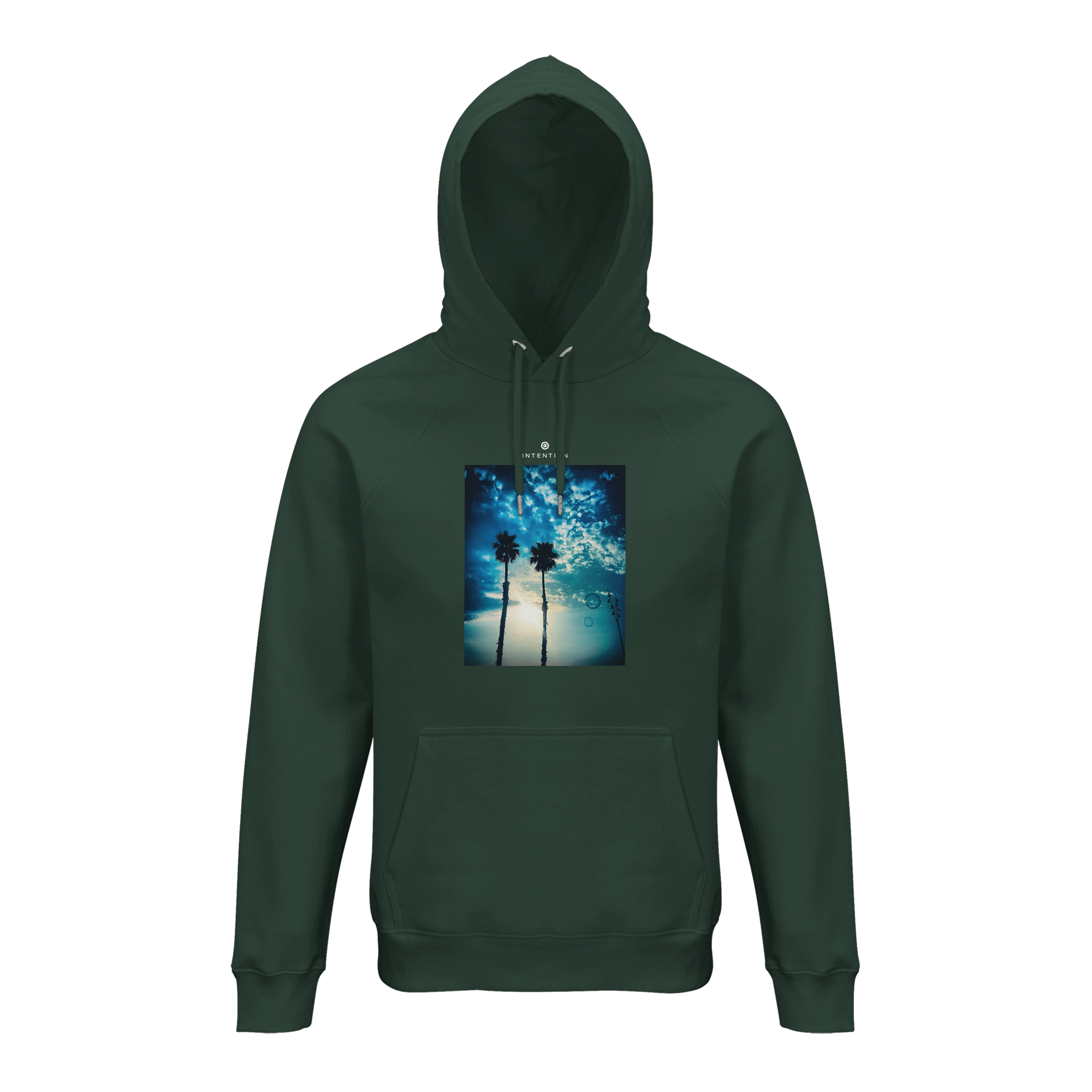 Gratitude - "Bubbles and Sky Sticks" Hoodie Bottle Green XS 1