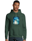 Gratitude - "Bubbles and Sky Sticks" Hoodie Bottle Green XS 3