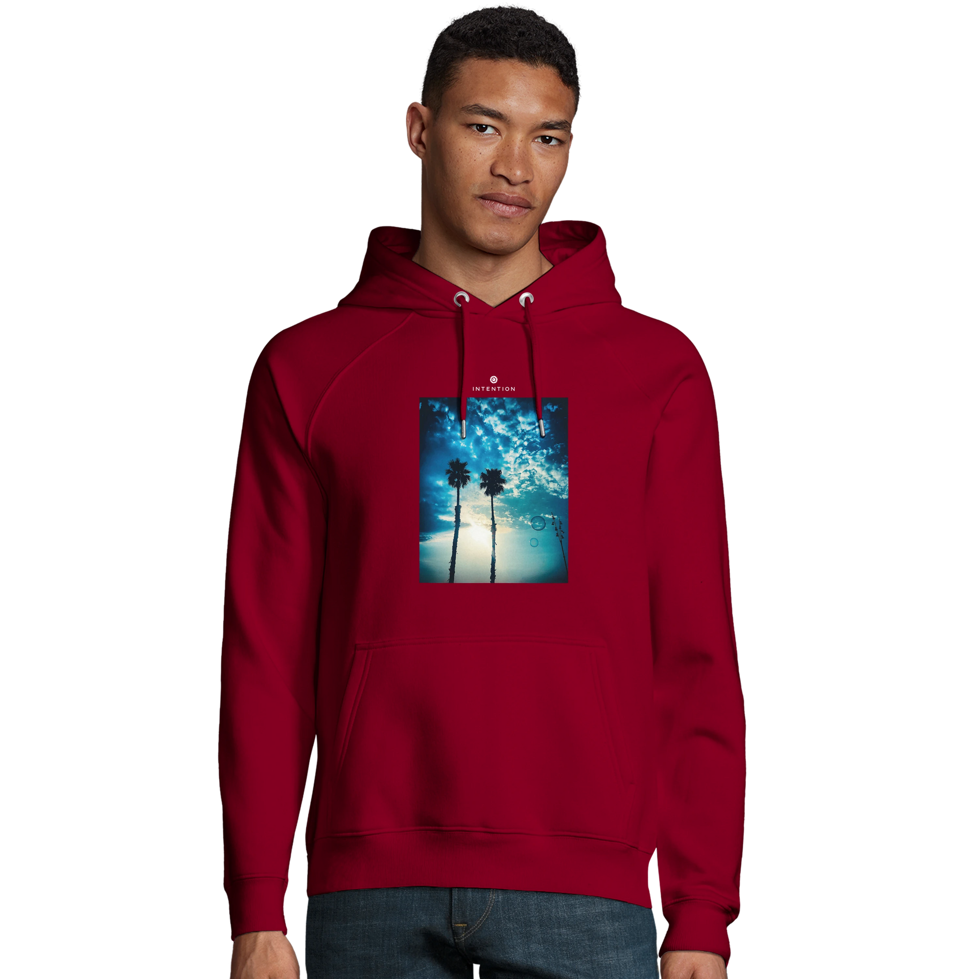 Gratitude - "Bubbles and Sky Sticks" Hoodie Burgundy XS 3