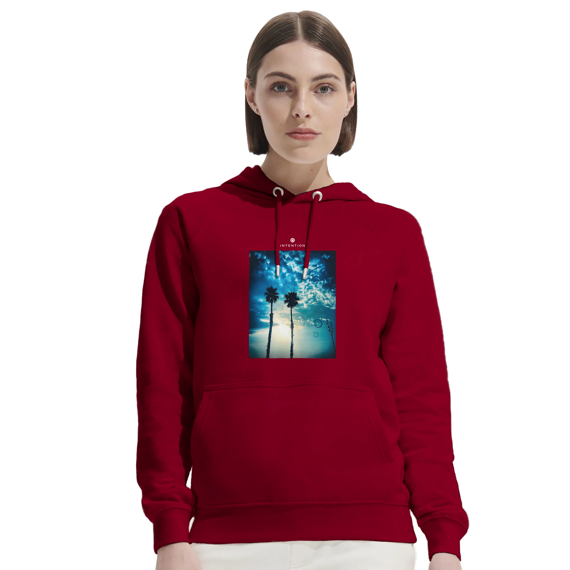 Gratitude - "Bubbles and Sky Sticks" Hoodie Burgundy XS 5
