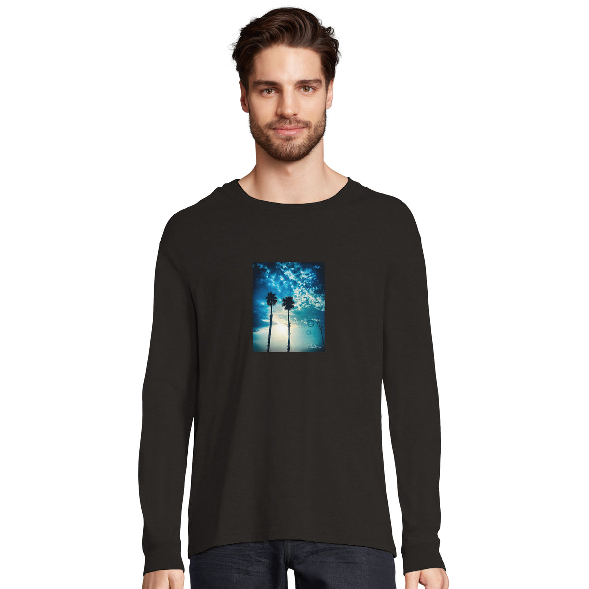 Gratitude - "Bubbles and Sky Sticks" Long sleeve Deep Black 3