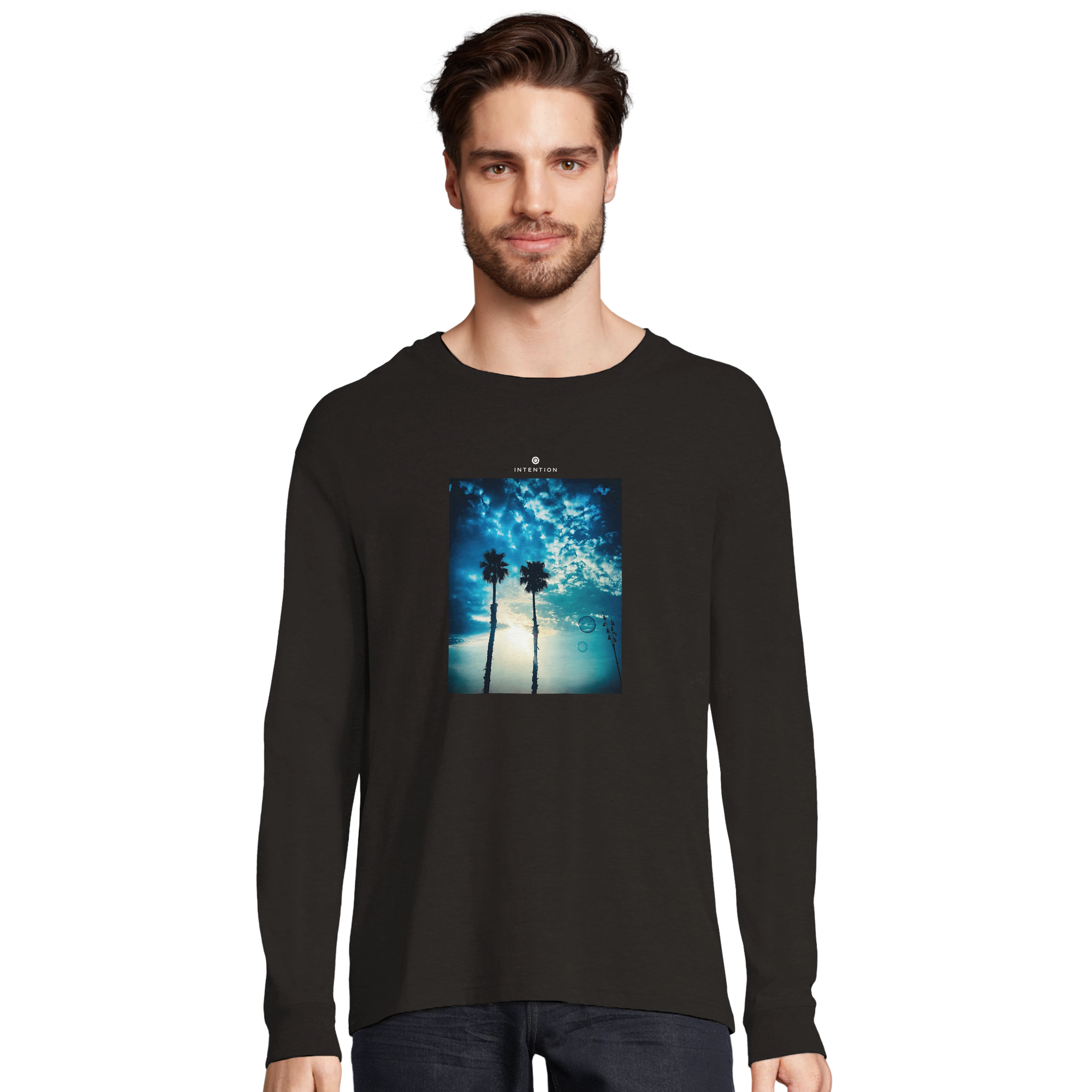 Gratitude - "Bubbles and Sky Sticks" Long sleeve Deep Black 3