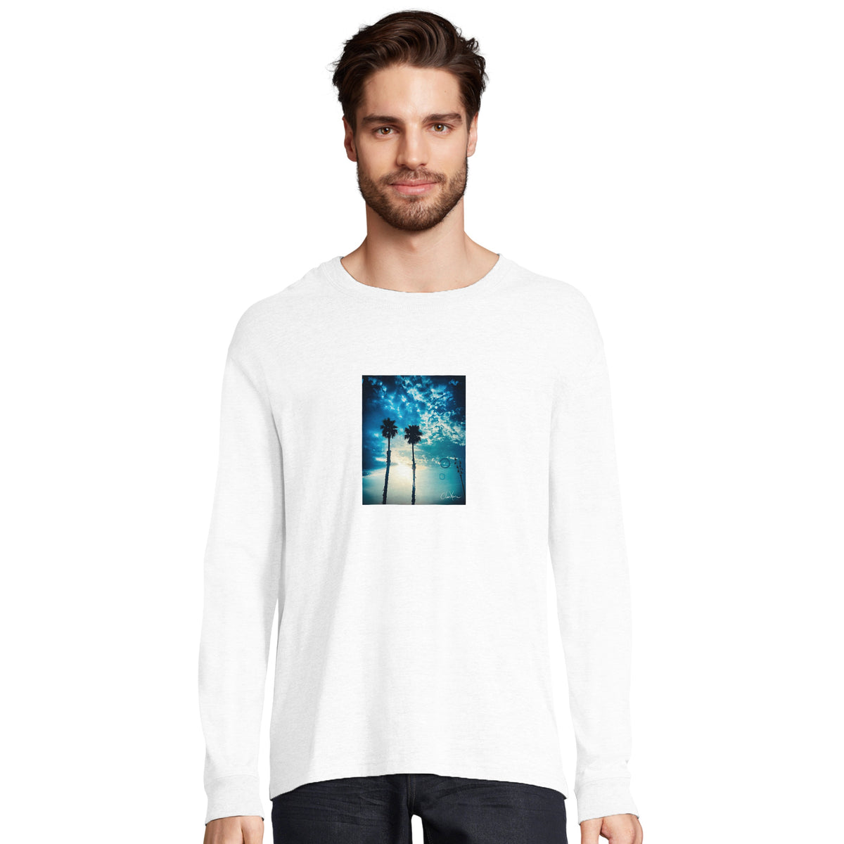 Gratitude - "Bubbles and Sky Sticks" Long sleeve White 3