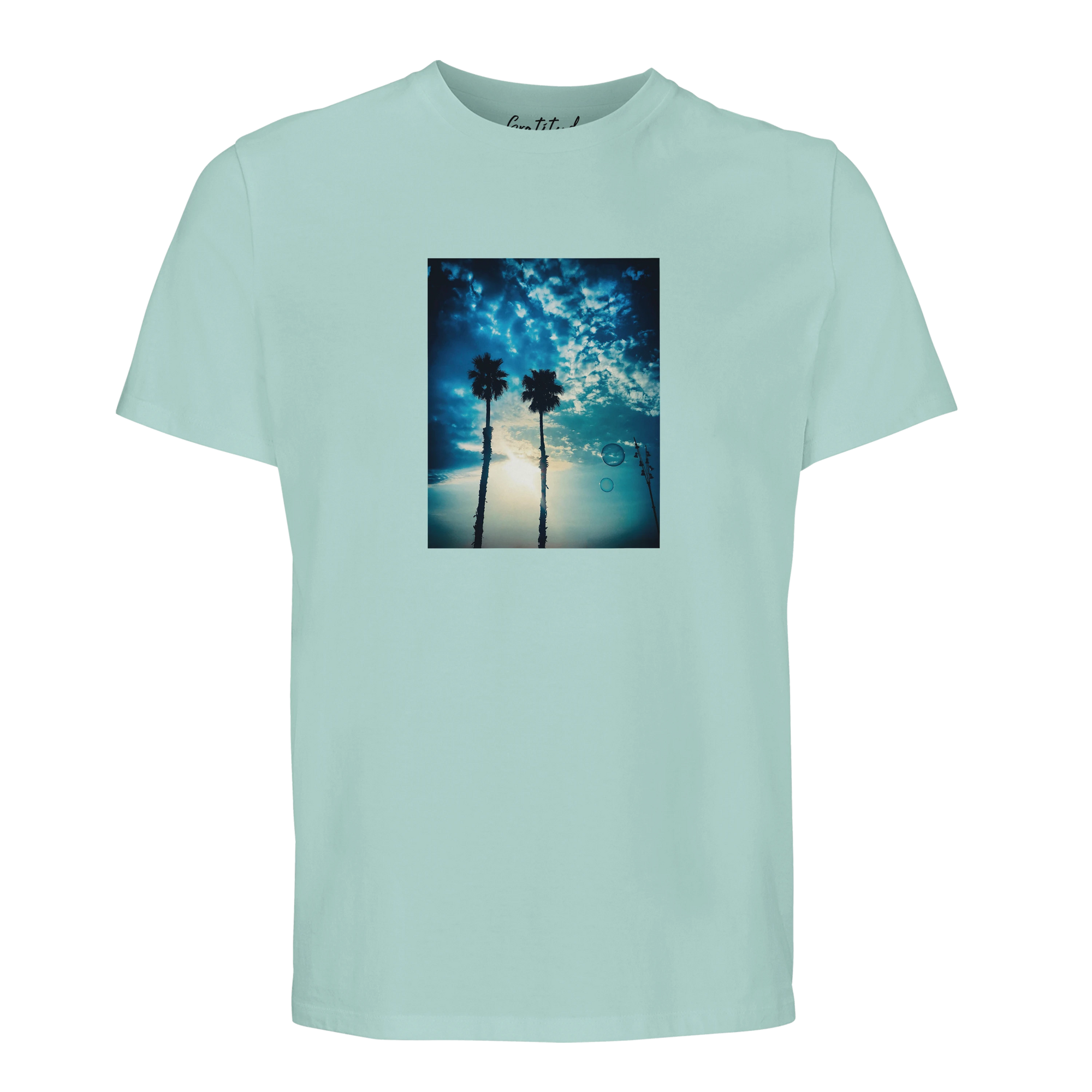 Gratitude - "Bubbles and Sky Sticks" T-shirt arctic blue 1