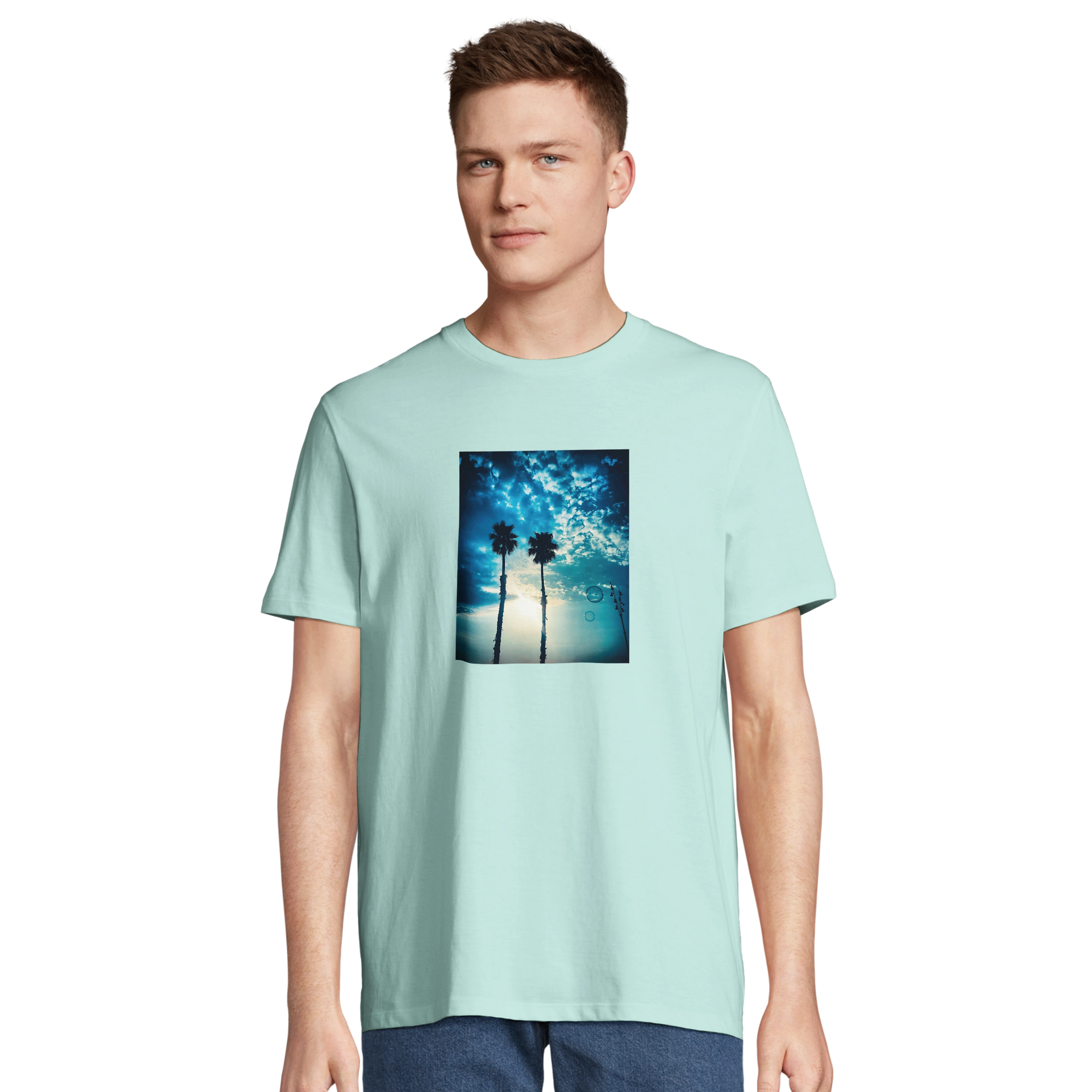 Gratitude - "Bubbles and Sky Sticks" T-shirt arctic blue 4