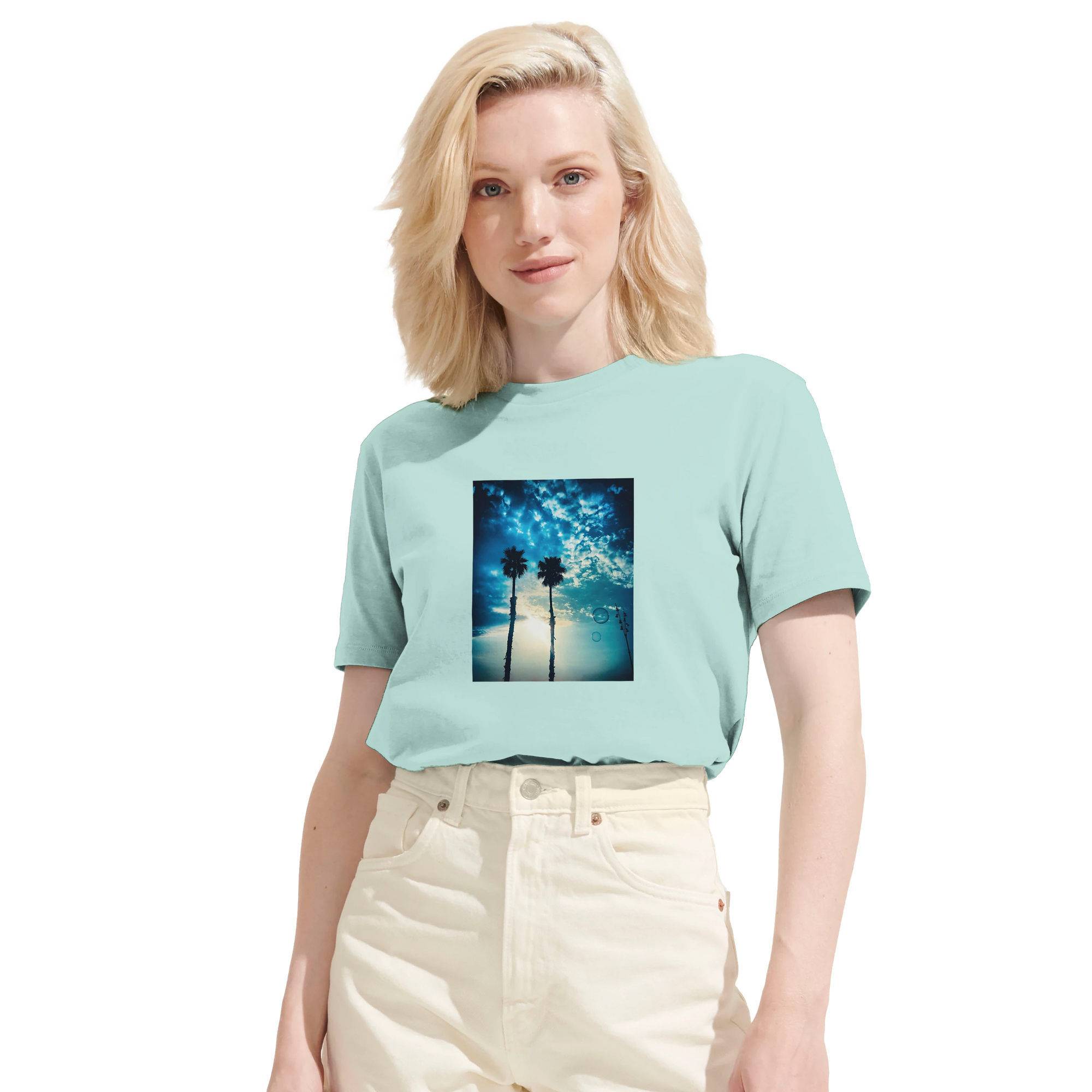 Gratitude - "Bubbles and Sky Sticks" T-shirt arctic blue 6