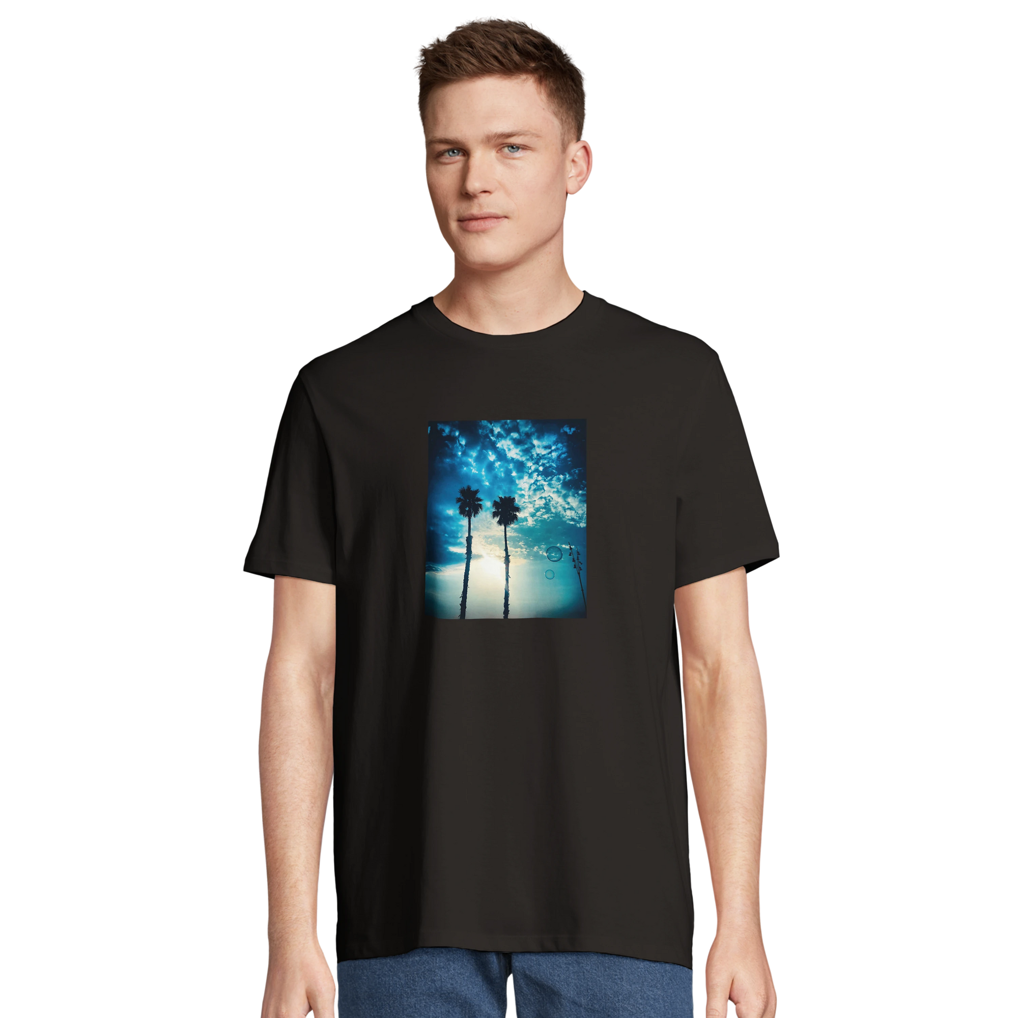 Gratitude - "Bubbles and Sky Sticks" T-shirt Deep Black 4