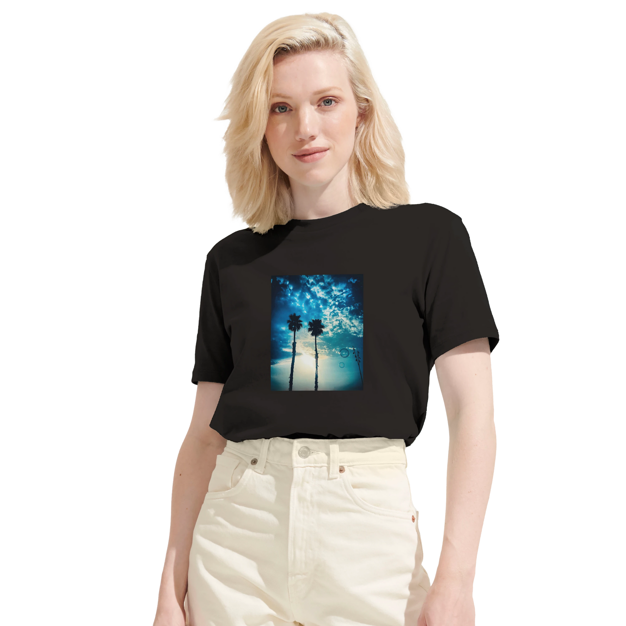Gratitude - "Bubbles and Sky Sticks" T-shirt Deep Black 6