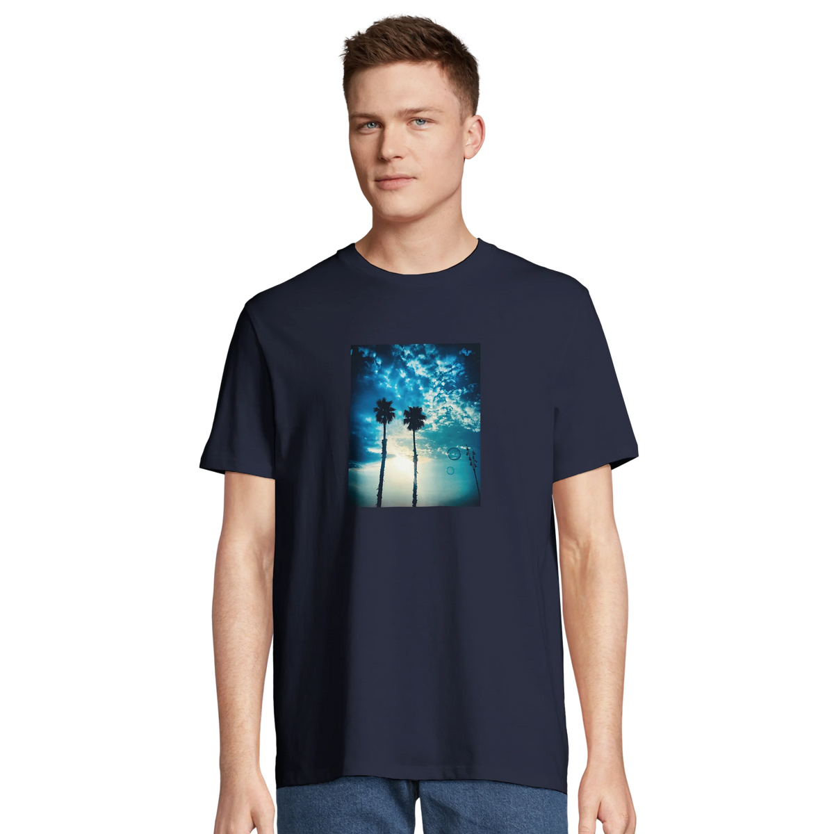 Gratitude - "Bubbles and Sky Sticks" T-shirt French Navy 4