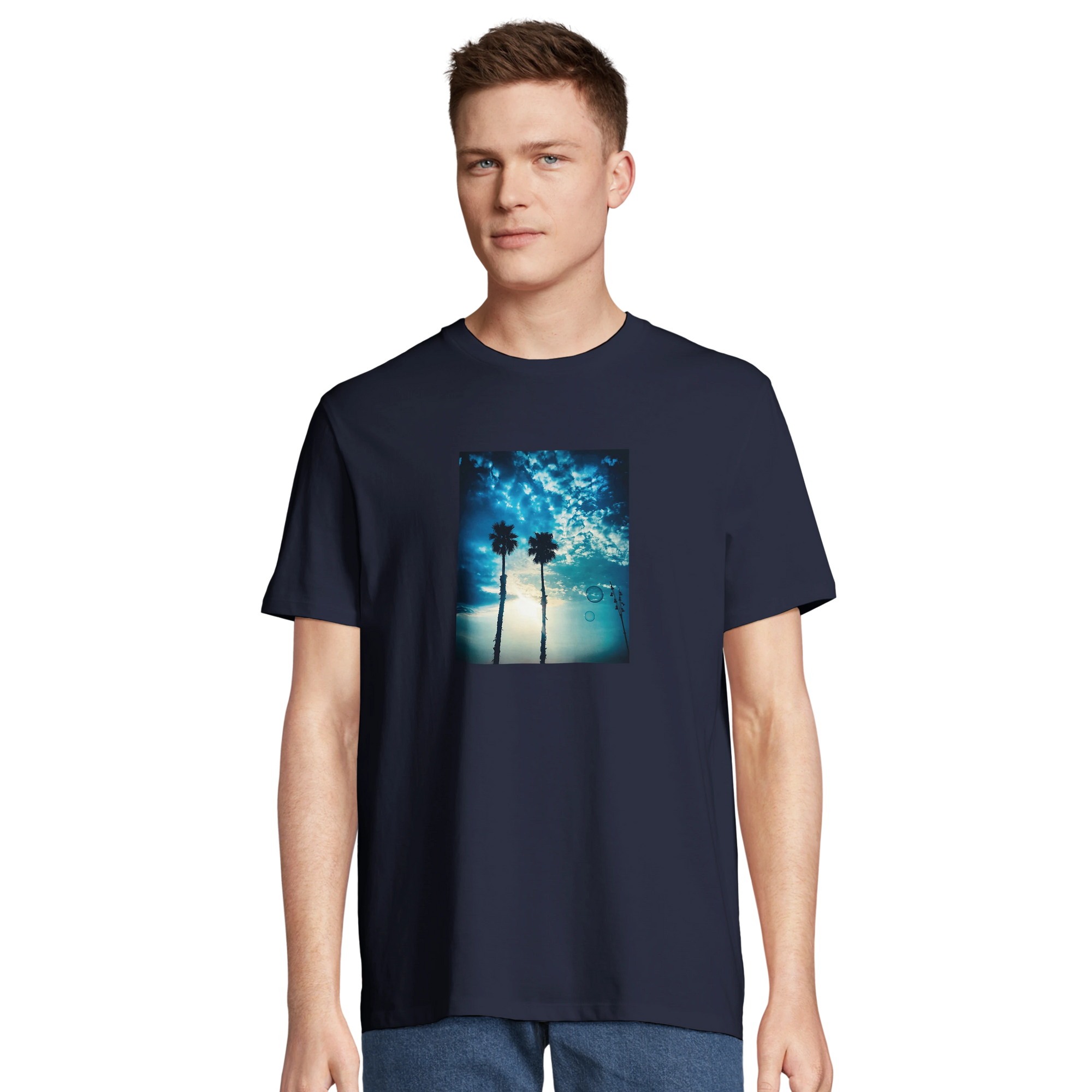 Gratitude - "Bubbles and Sky Sticks" T-shirt French Navy 4