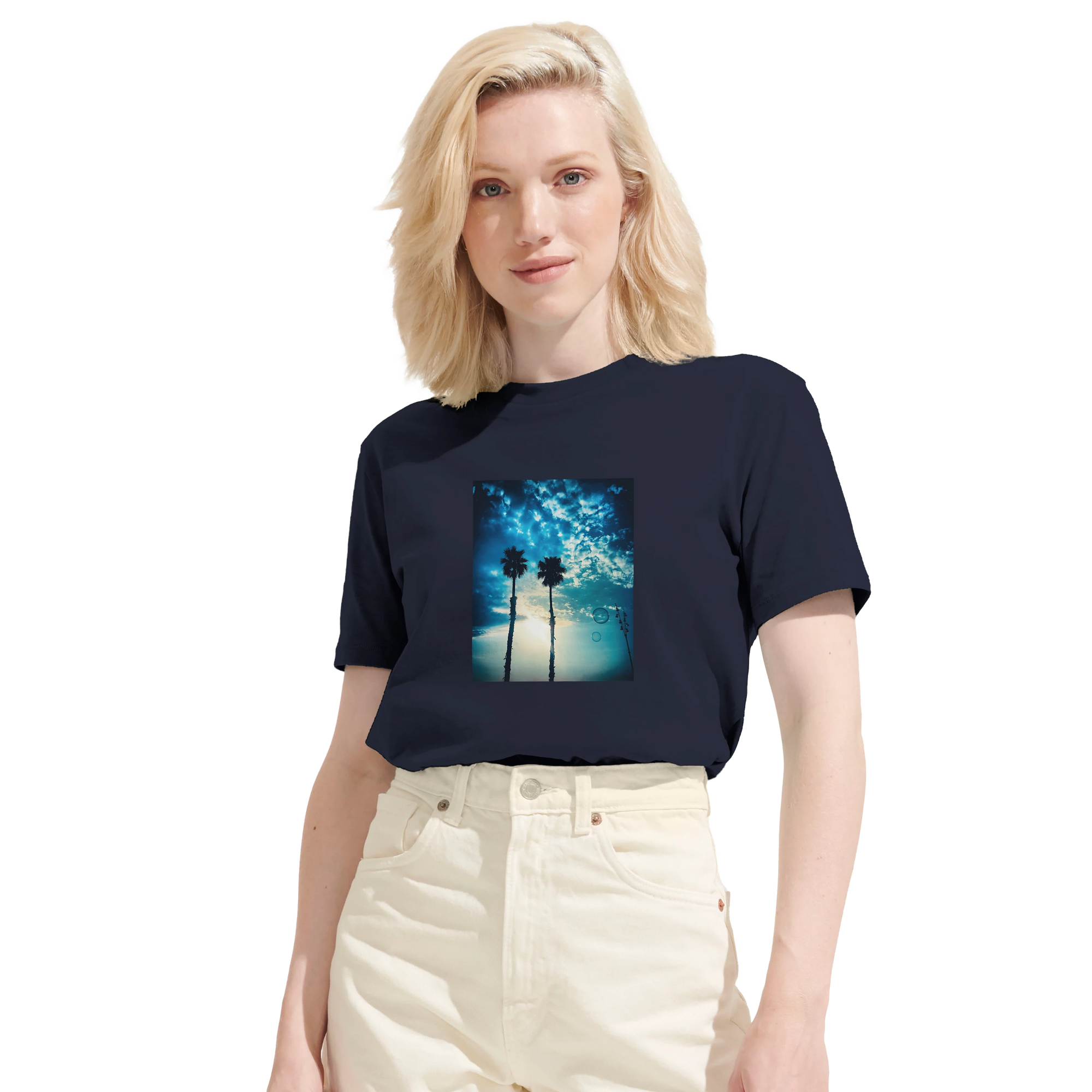 Gratitude - "Bubbles and Sky Sticks" T-shirt French Navy 6