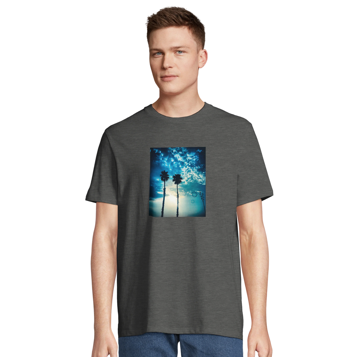Gratitude - "Bubbles and Sky Sticks" T-shirt Grey Melange 4
