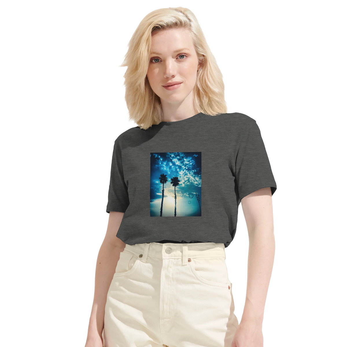 Gratitude - "Bubbles and Sky Sticks" T-shirt Grey Melange 6