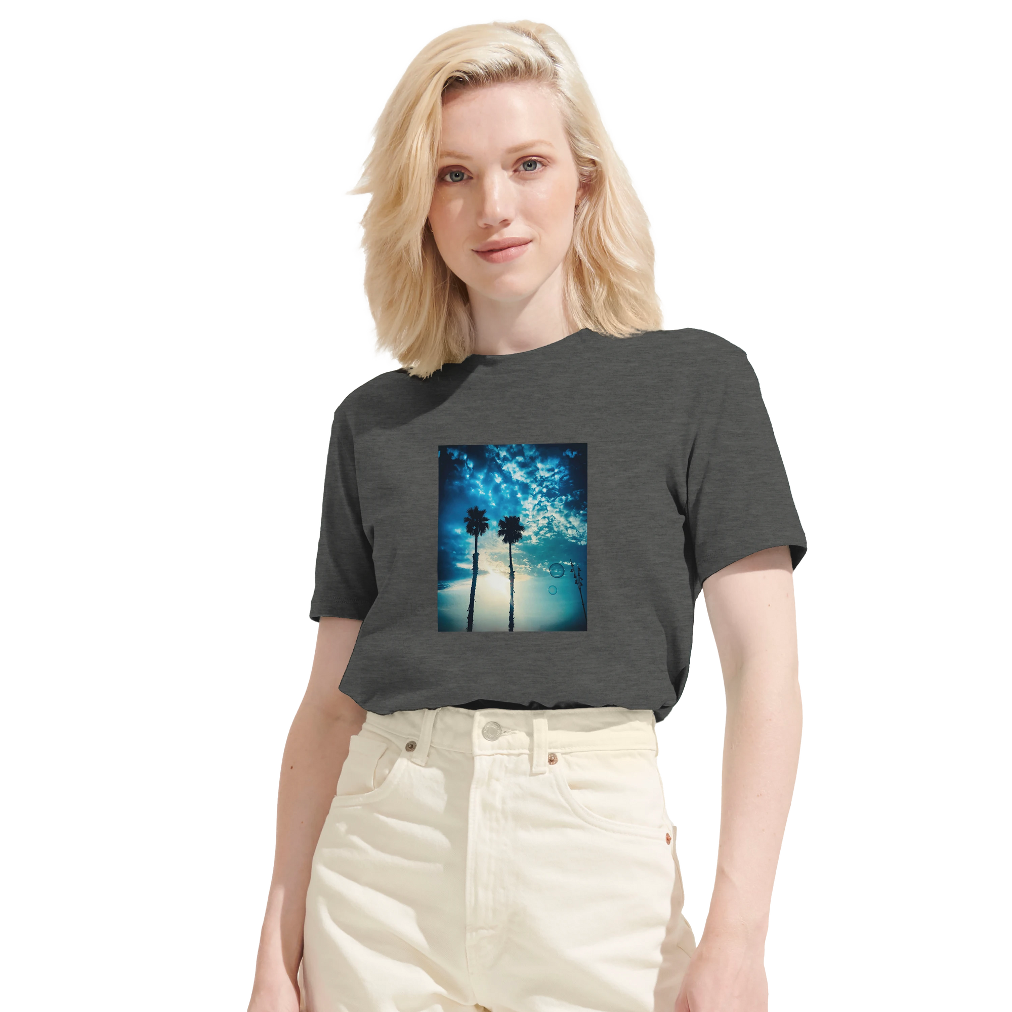 Gratitude - "Bubbles and Sky Sticks" T-shirt Grey Melange 6