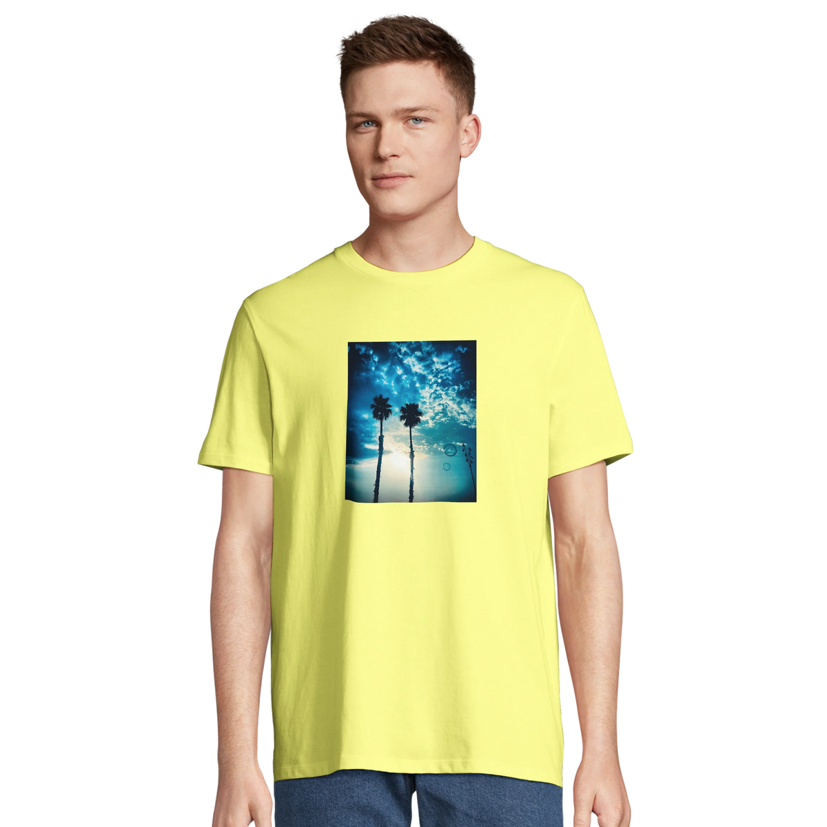 Gratitude - "Bubbles and Sky Sticks" T-shirt Light Yellow 4
