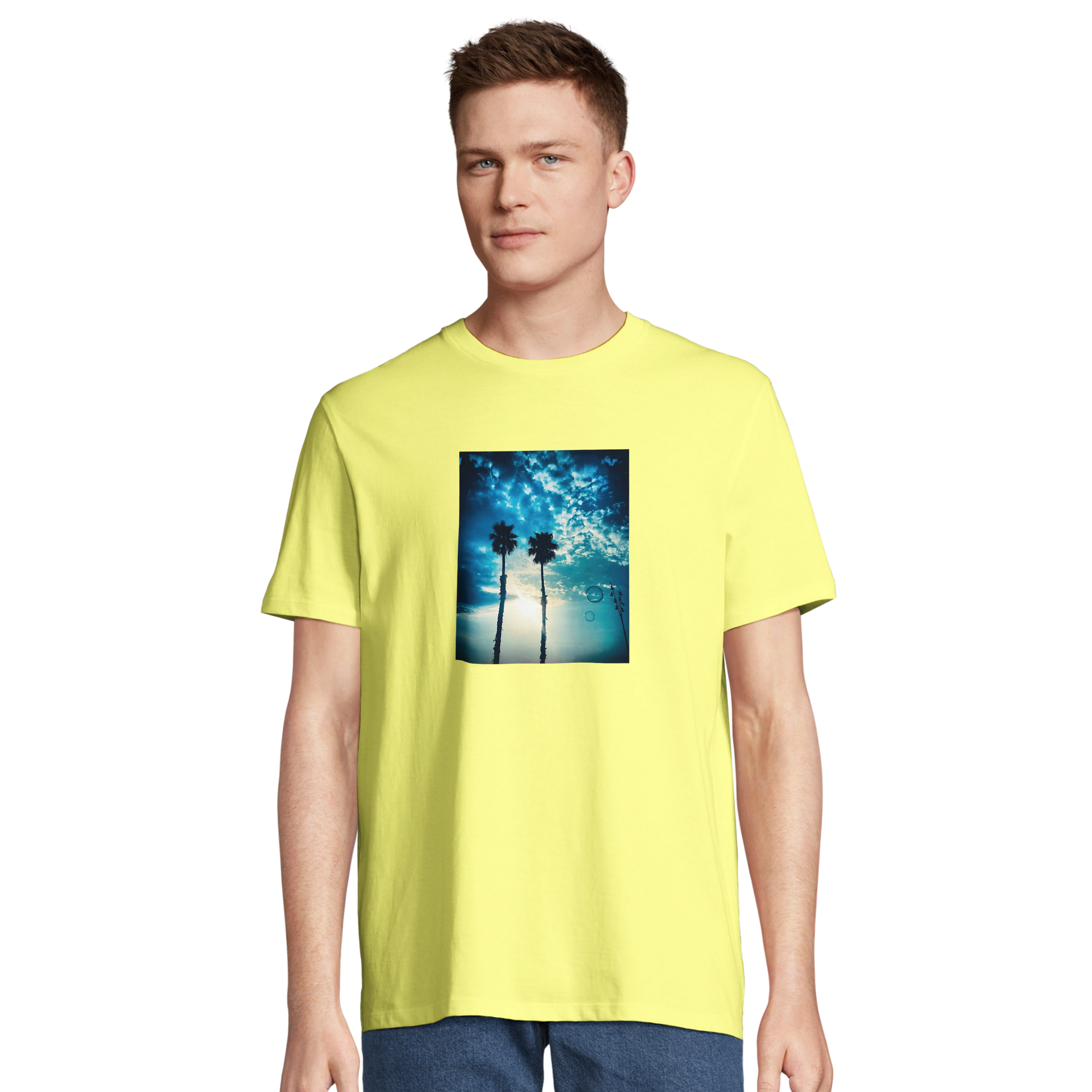 Gratitude - "Bubbles and Sky Sticks" T-shirt Light Yellow 4