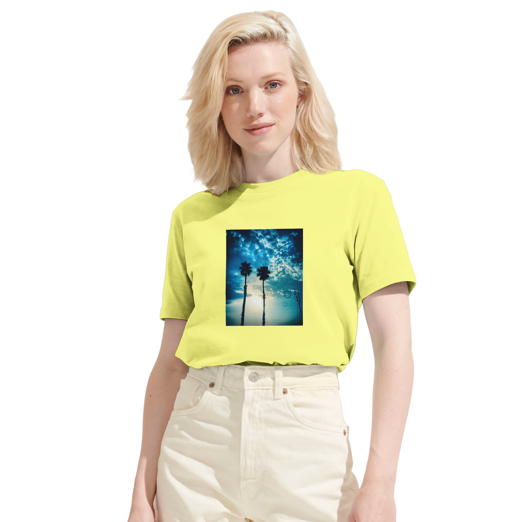 Gratitude - "Bubbles and Sky Sticks" T-shirt Light Yellow 6