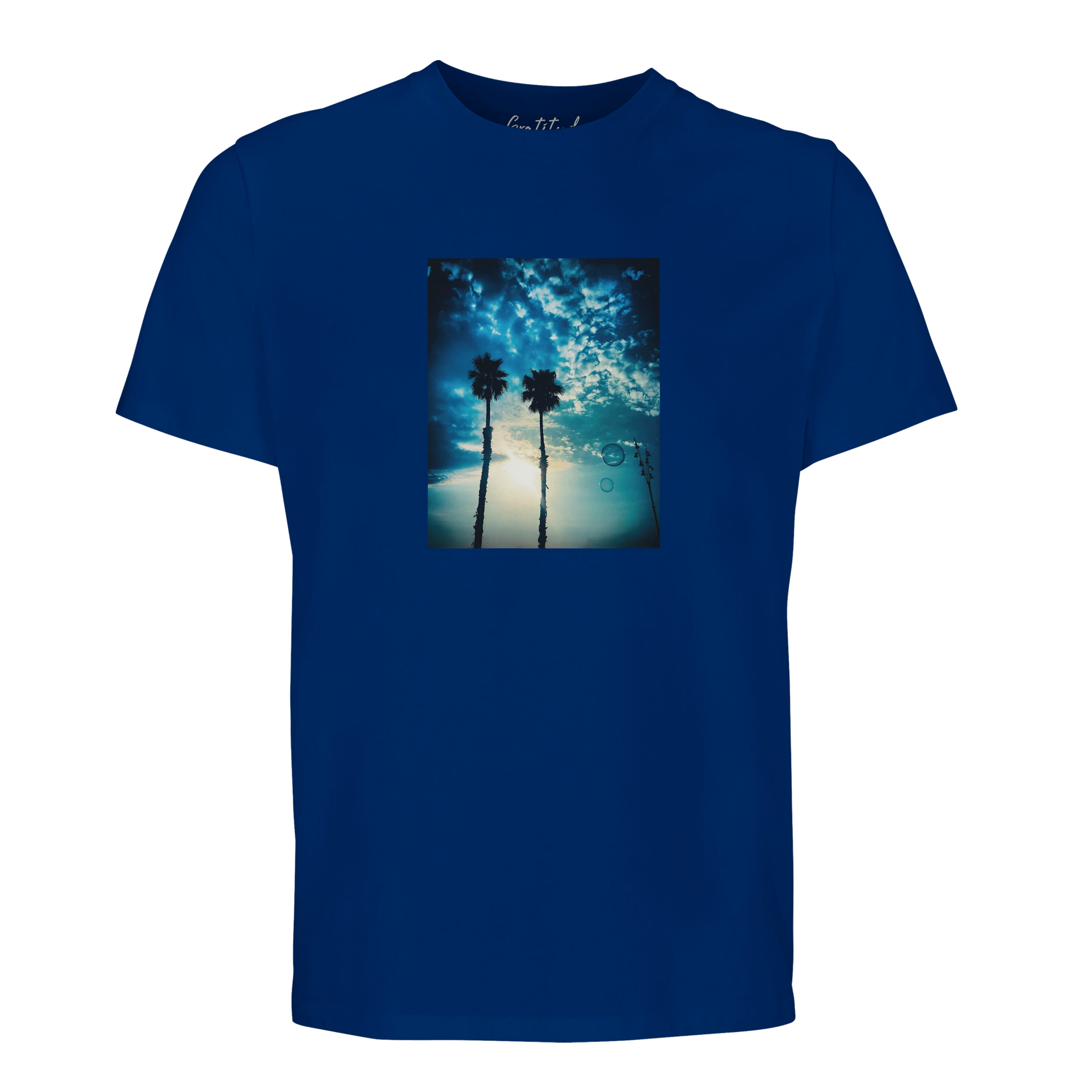 Gratitude - "Bubbles and Sky Sticks" T-shirt Royal Blue 1