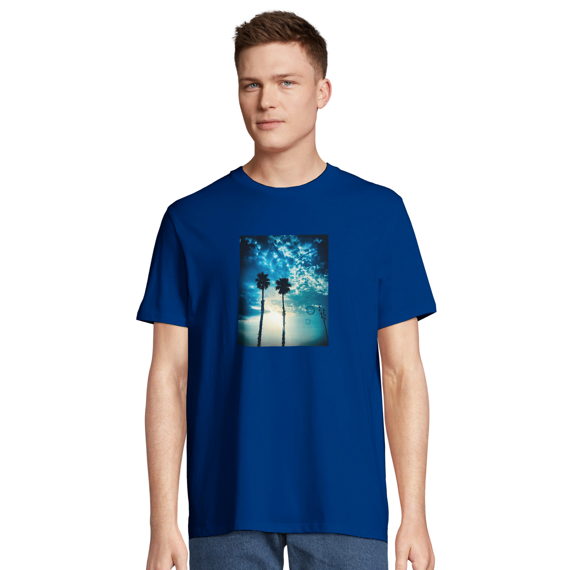 Gratitude - "Bubbles and Sky Sticks" T-shirt Royal Blue 4