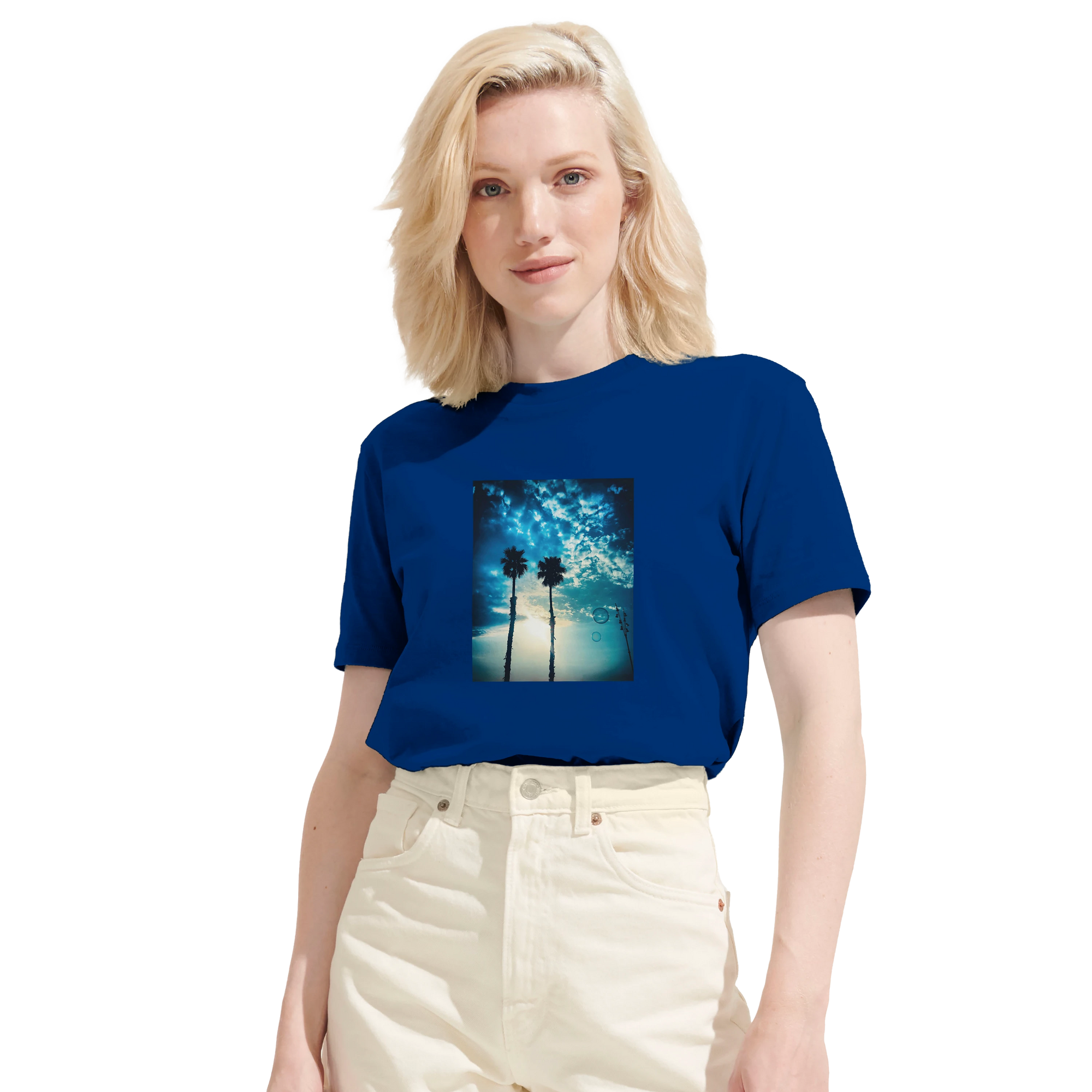 Gratitude - "Bubbles and Sky Sticks" T-shirt Royal Blue 6