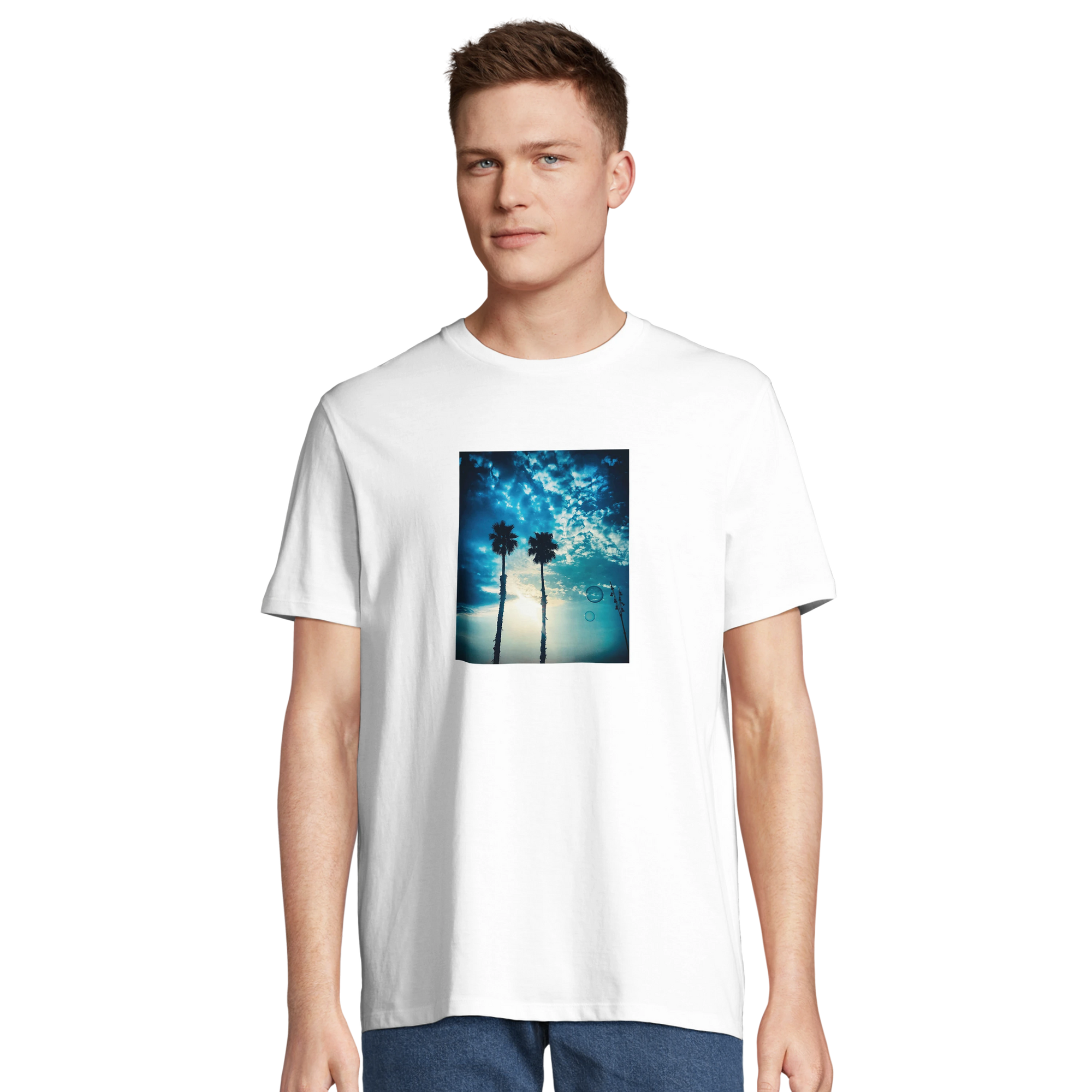 Gratitude - "Bubbles and Sky Sticks" T-shirt White 5