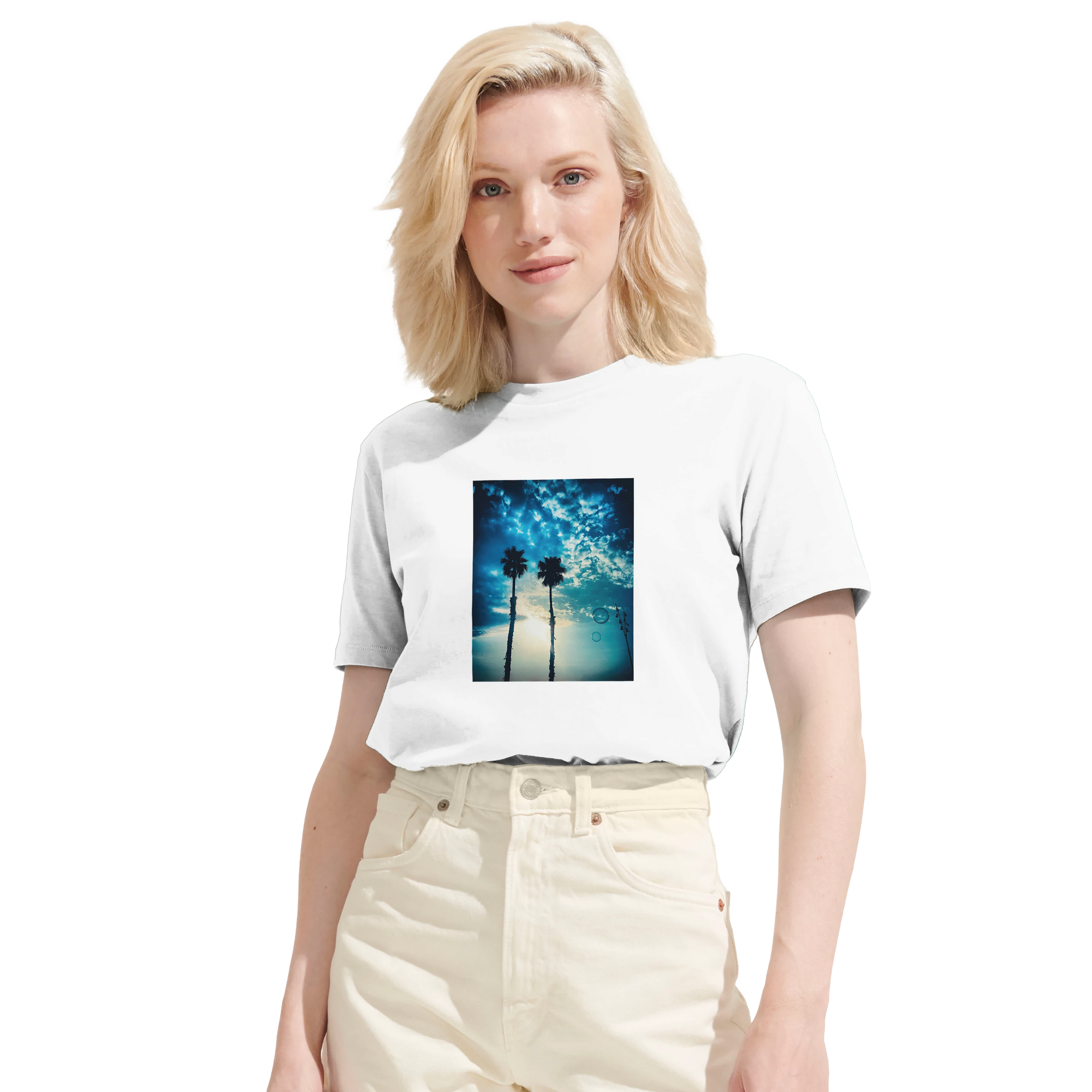 Gratitude - "Bubbles and Sky Sticks" T-shirt White 7