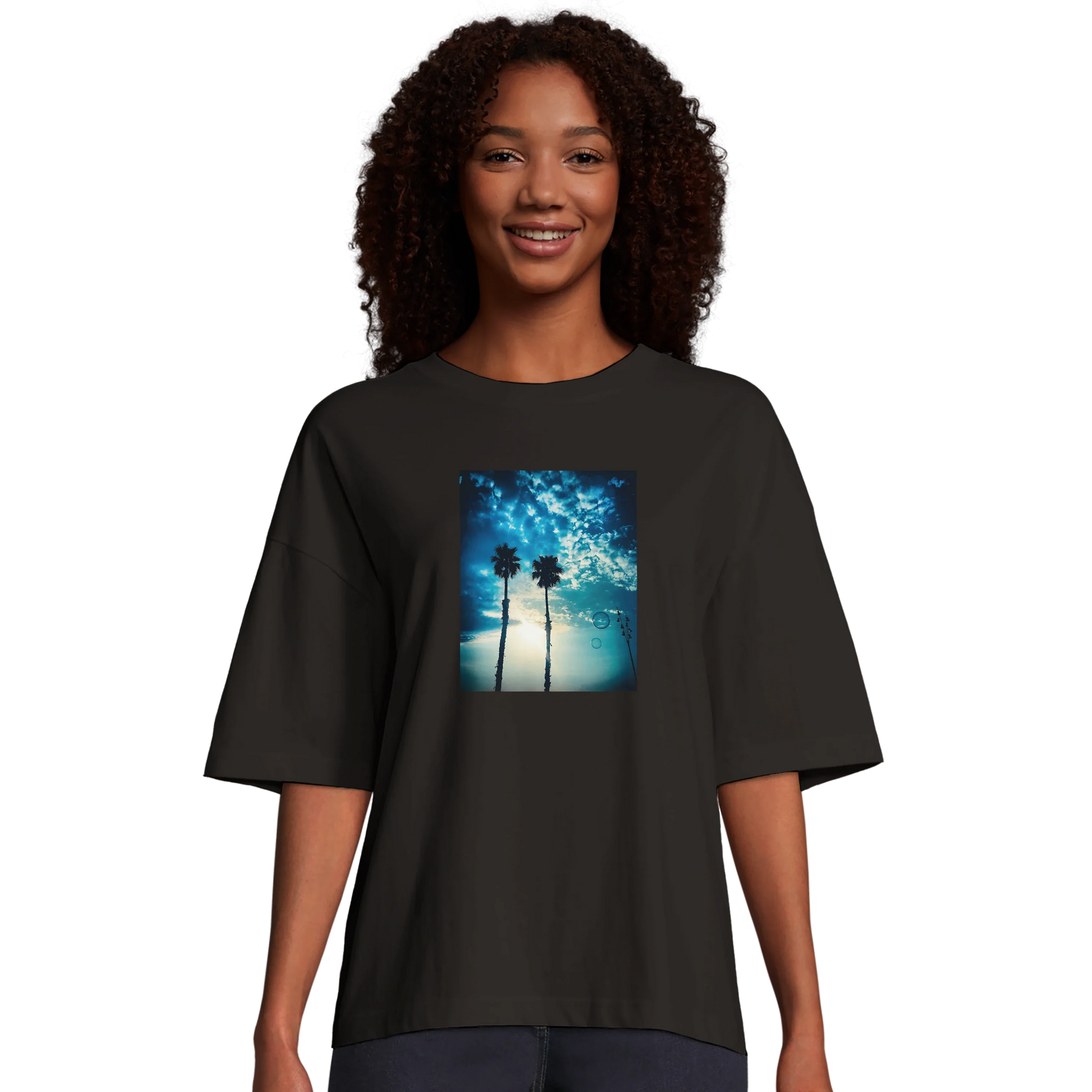 Gratitude - "Bubbles and Sky Sticks" T-shirt Deep Black 3