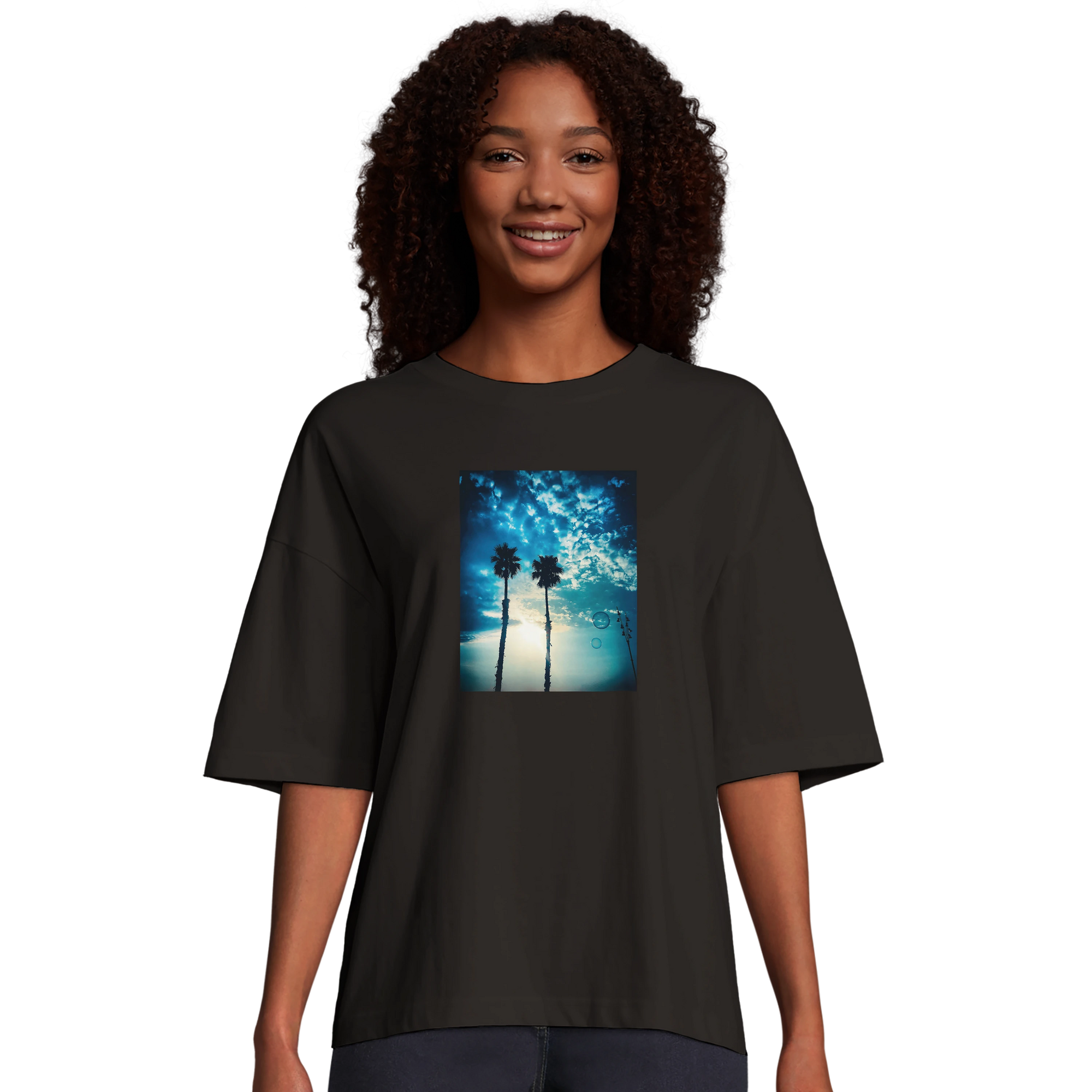 Gratitude - "Bubbles and Sky Sticks" T-shirt Deep Black XS 3