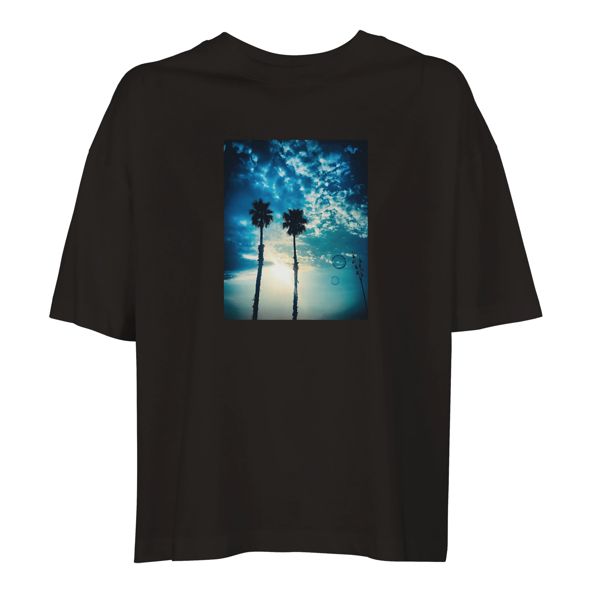 Gratitude - "Bubbles and Sky Sticks" T-shirt Deep Black XS 4