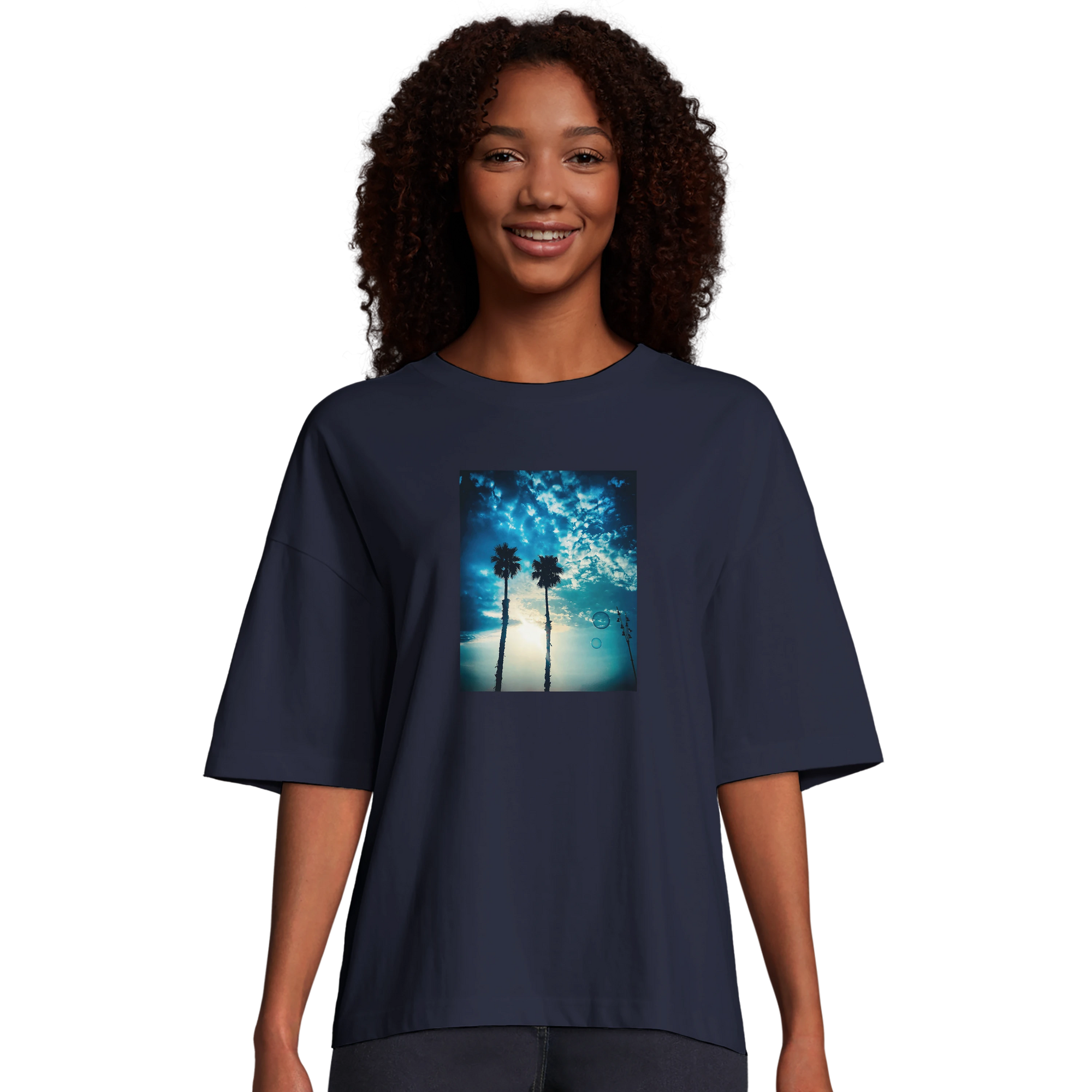 Gratitude - "Bubbles and Sky Sticks" T-shirt French Navy XS 1