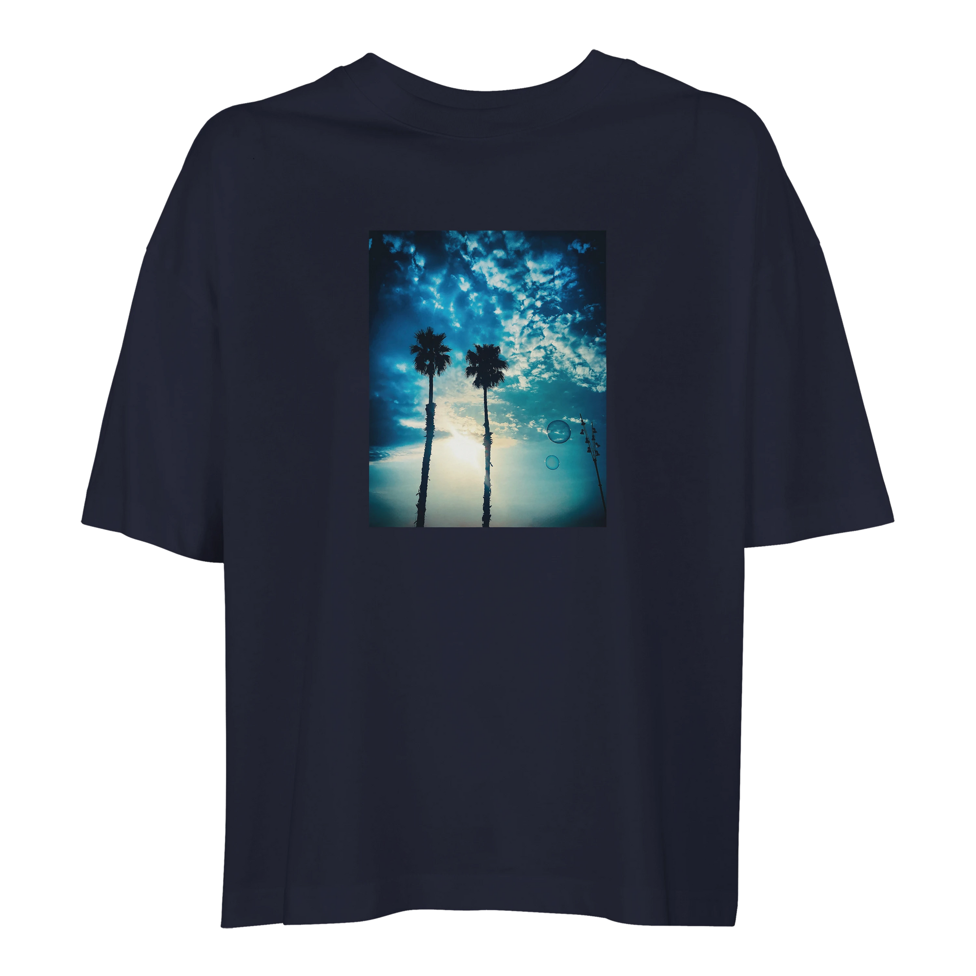Gratitude - "Bubbles and Sky Sticks" T-shirt French Navy XS 3