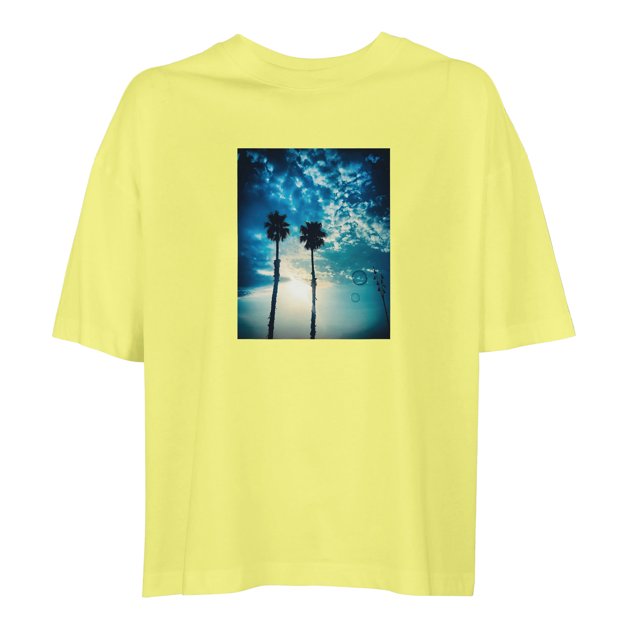 Gratitude - "Bubbles and Sky Sticks" T-shirt Light Yellow XS 3