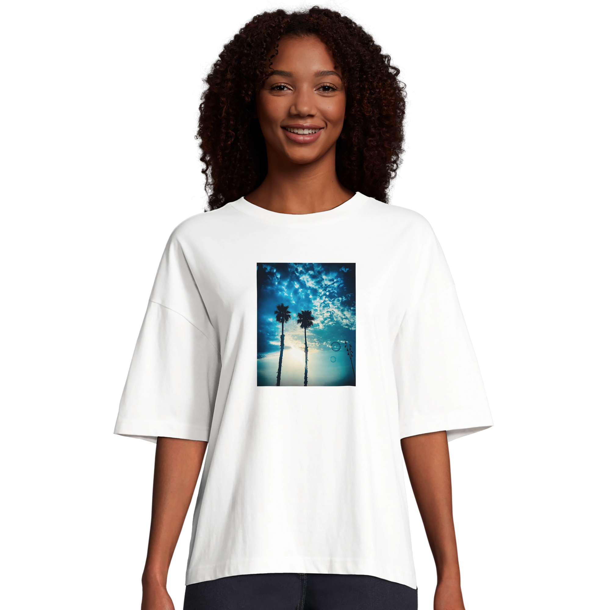 Gratitude - "Bubbles and Sky Sticks" T-shirt White XS 1