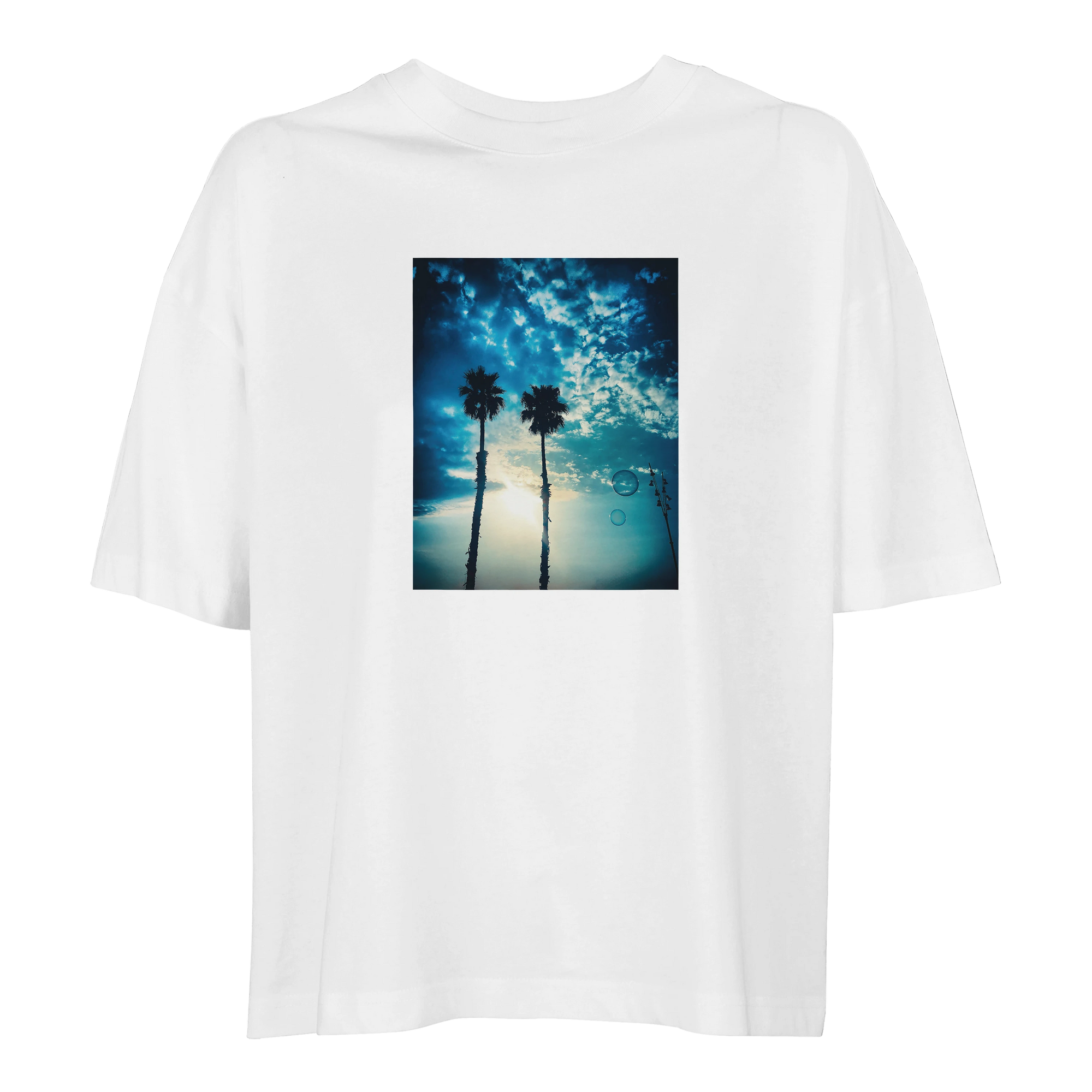 Gratitude - "Bubbles and Sky Sticks" T-shirt White XS 3