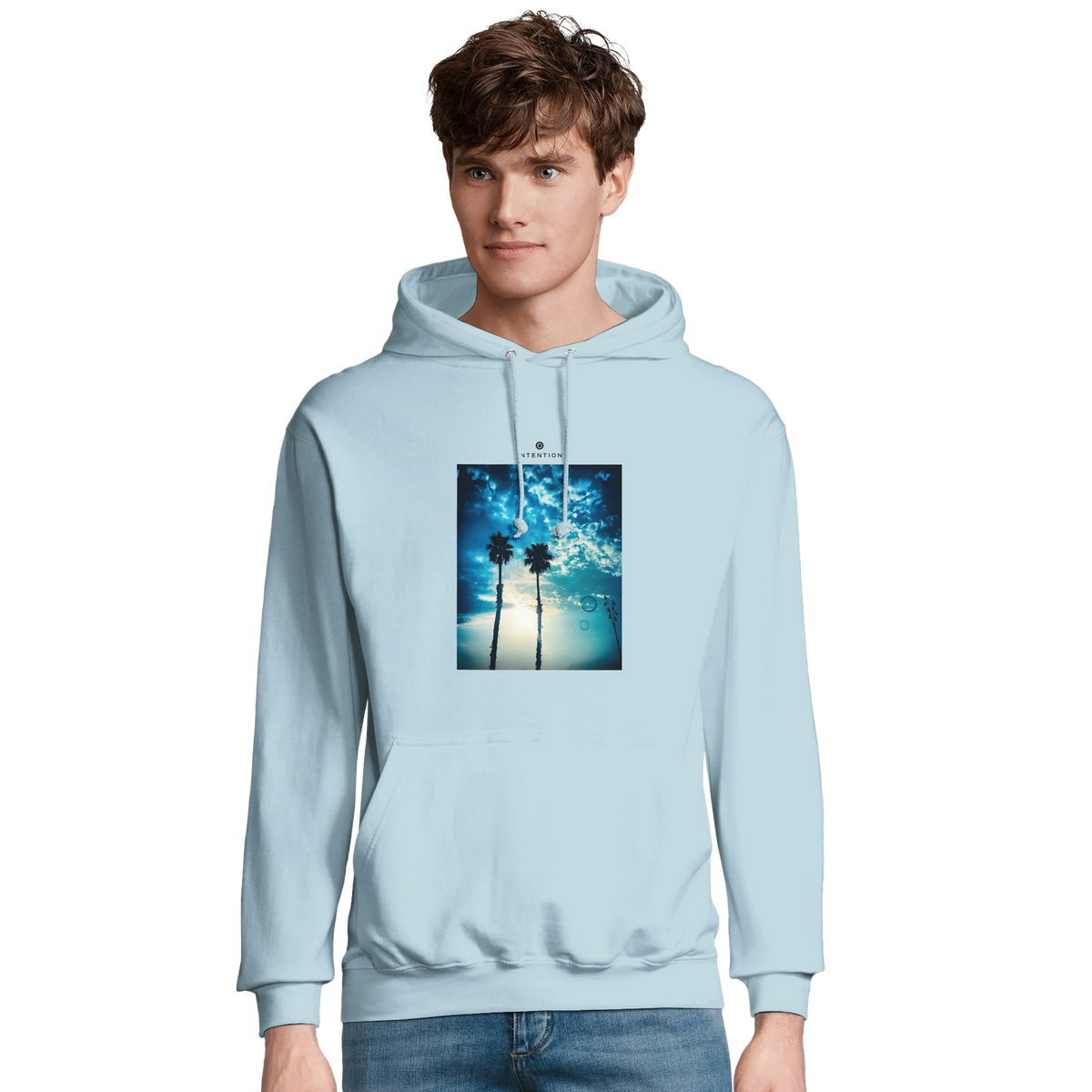 Gratitude - "Bubbles and Sky Sticks" Hoodie creamy blue 3