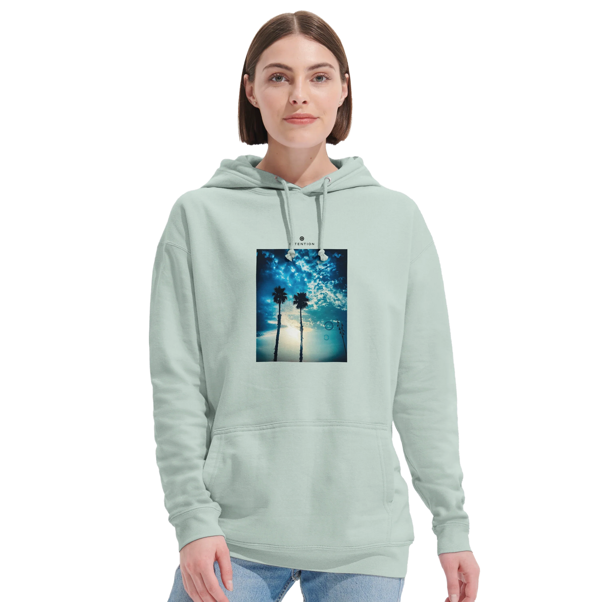 Gratitude - "Bubbles and Sky Sticks" Hoodie creamy green 5