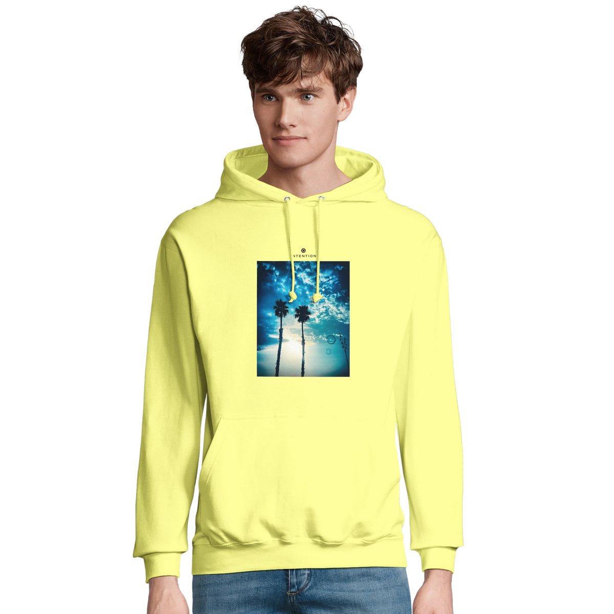 Gratitude - "Bubbles and Sky Sticks" Hoodie Light Yellow 3