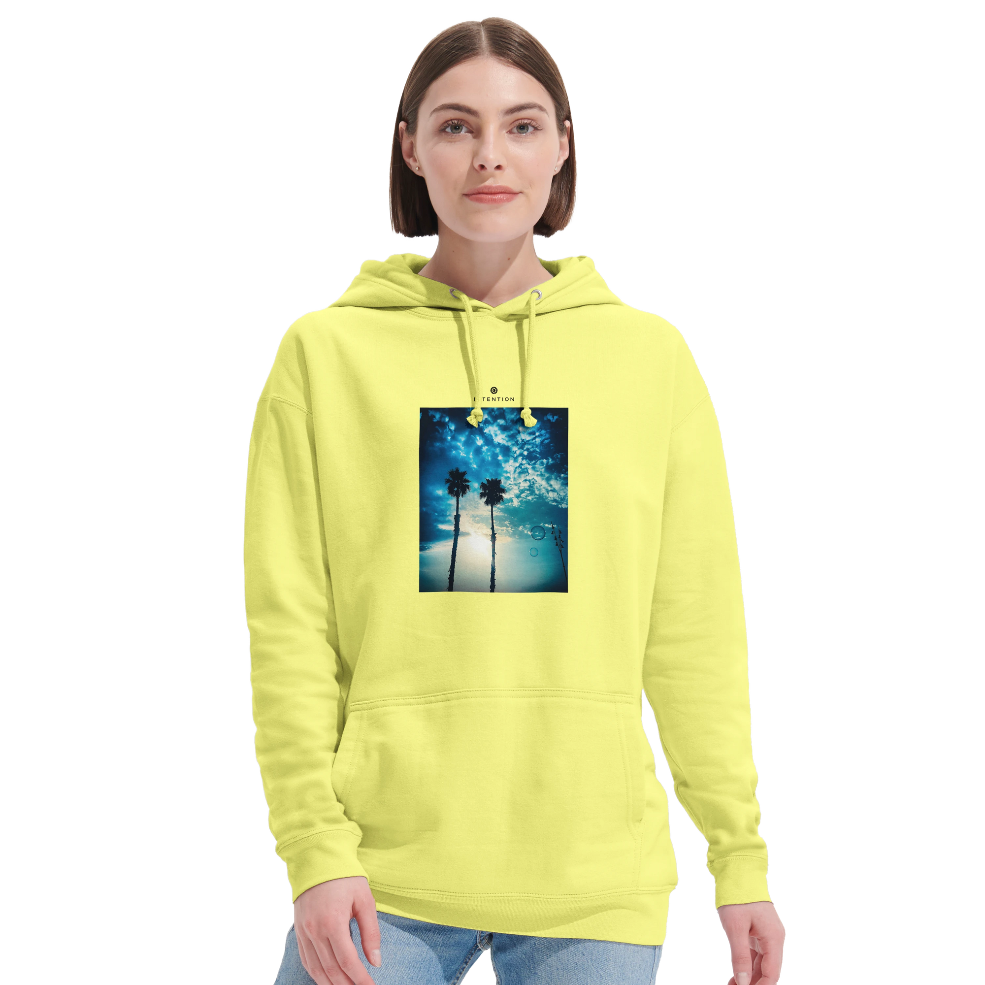 Gratitude - "Bubbles and Sky Sticks" Hoodie Light Yellow XS 5