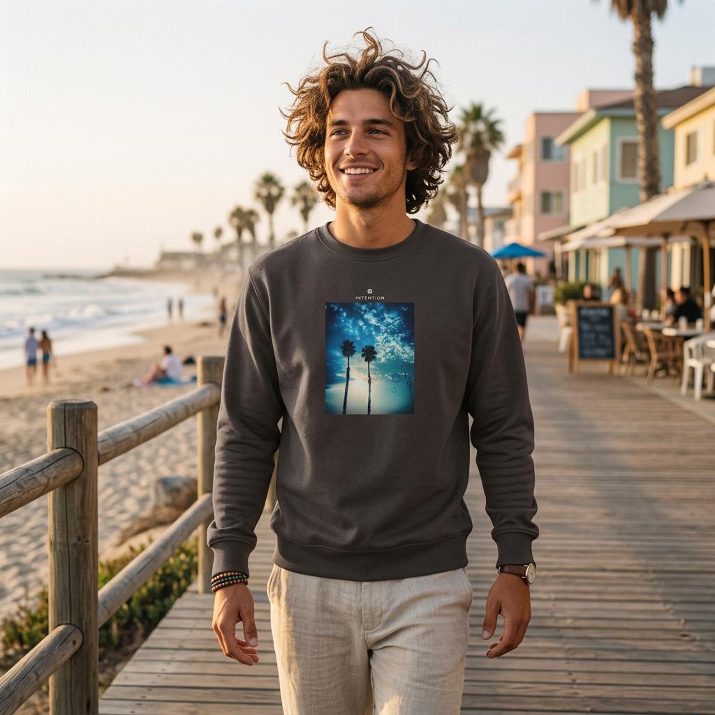 Gratitude  Sweatshirt  «Bubbles and Sky Sticks »deep charcoal grey 1