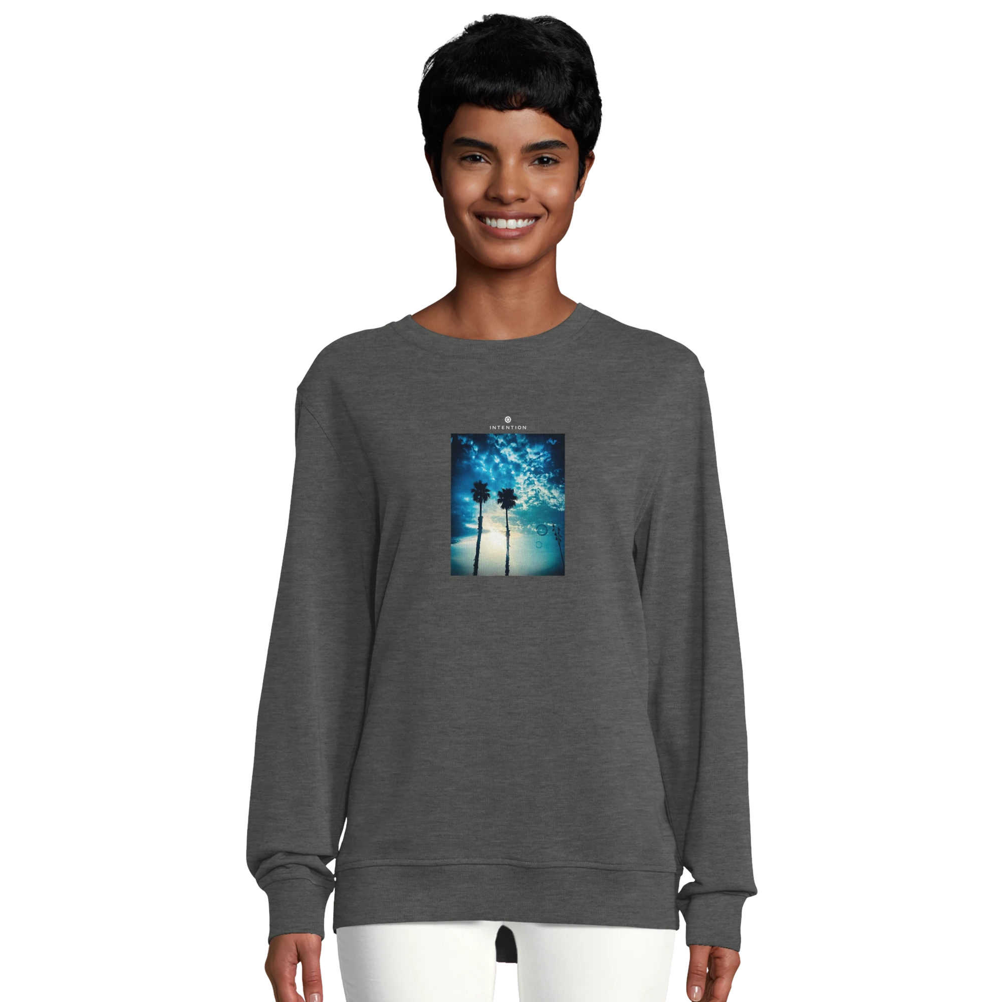 Gratitude - "Bubbles and Sky Sticks" Sweatshirt Grey Melange XS 14