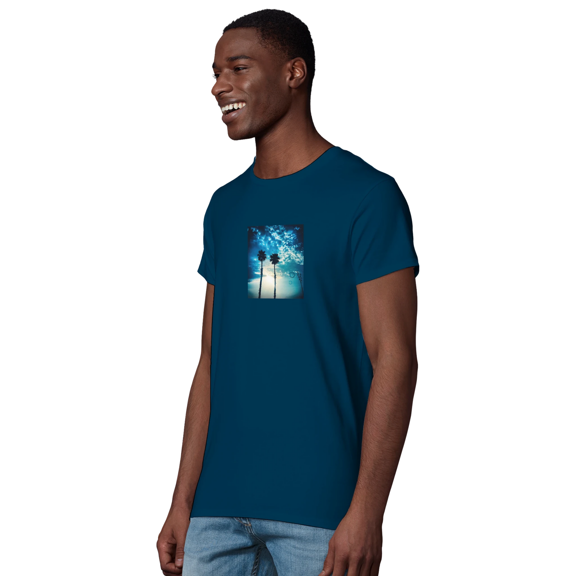 Gratitude - "Bubbles and Sky Sticks" T-shirt denim XS 63