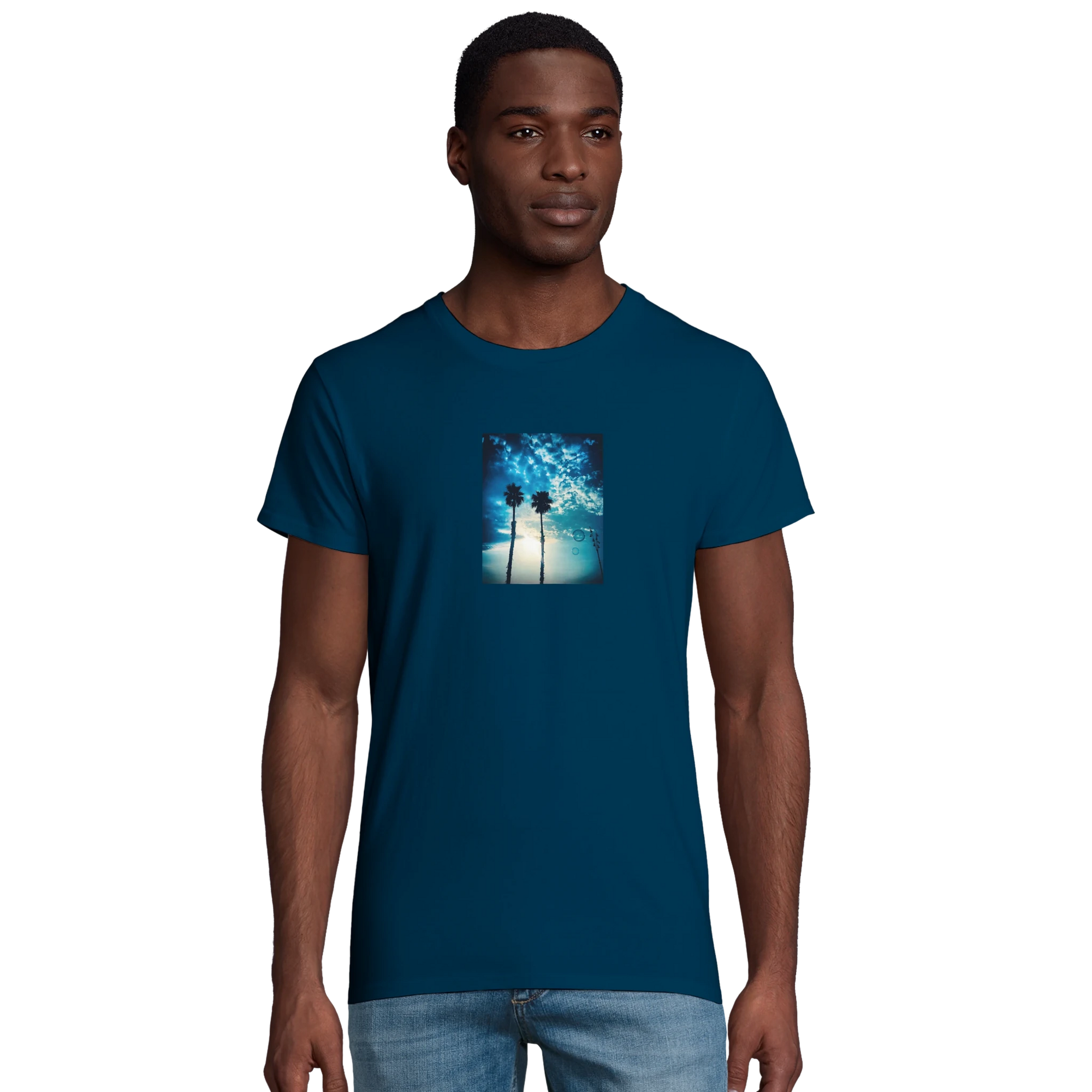 Gratitude - "Bubbles and Sky Sticks" T-shirt denim XS 61