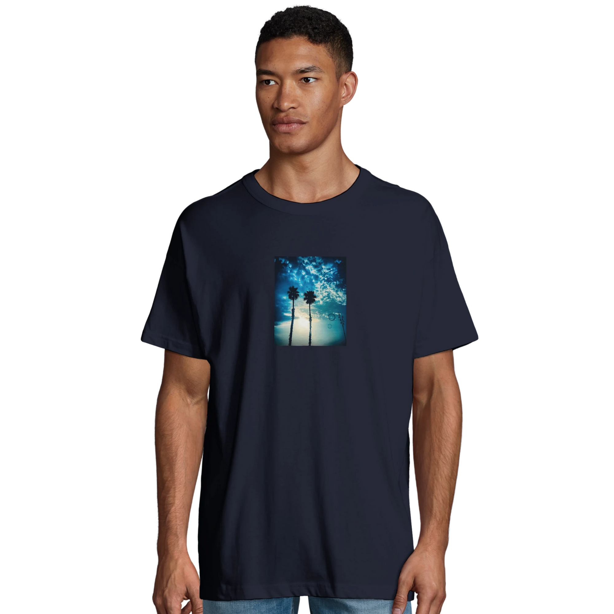 Gratitude - "Bubbles and Sky Sticks" T-shirt French Navy S 22