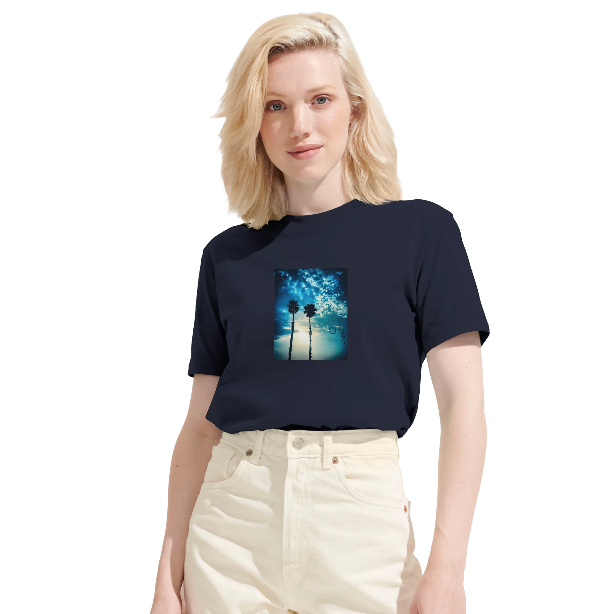 Gratitude - "Bubbles and Sky Sticks" T-shirt French Navy XS 51