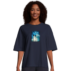 Gratitude - "Bubbles and Sky Sticks" T-shirt French Navy XS 4