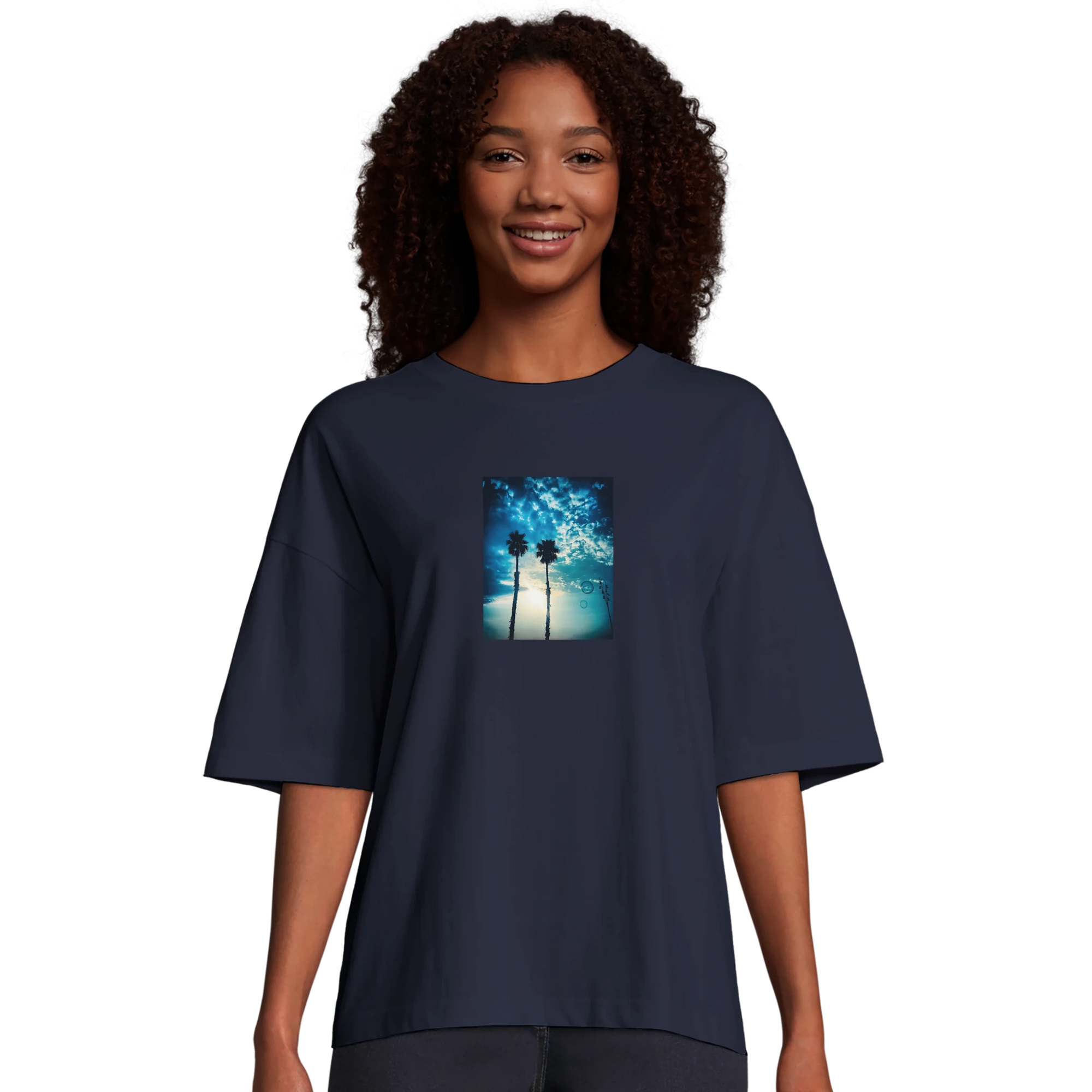 Gratitude - "Bubbles and Sky Sticks" T-shirt French Navy XS 22