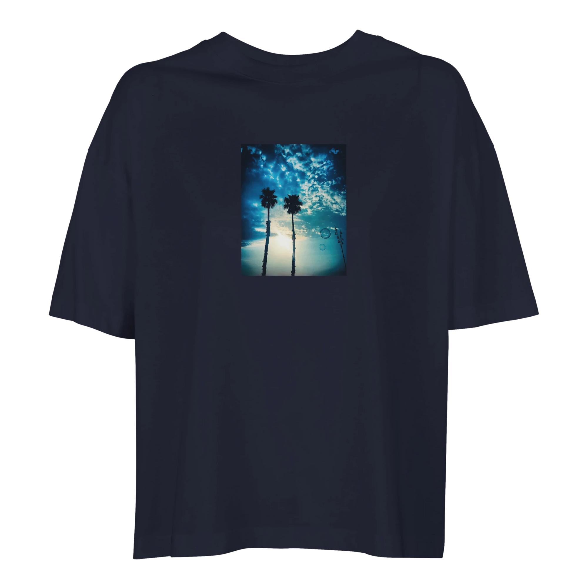 Gratitude - "Bubbles and Sky Sticks" T-shirt French Navy XS 19