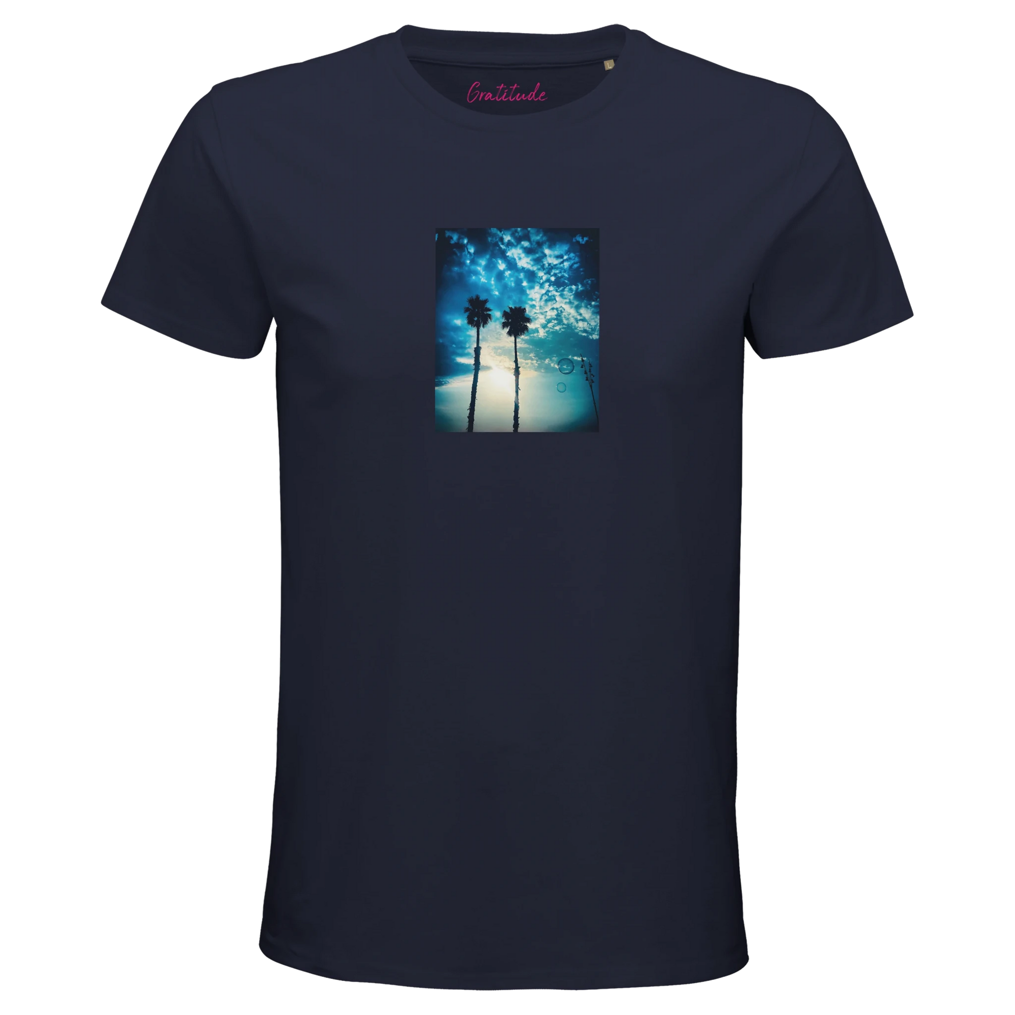 Gratitude - "Bubbles and Sky Sticks" T-shirt French Navy XS 40