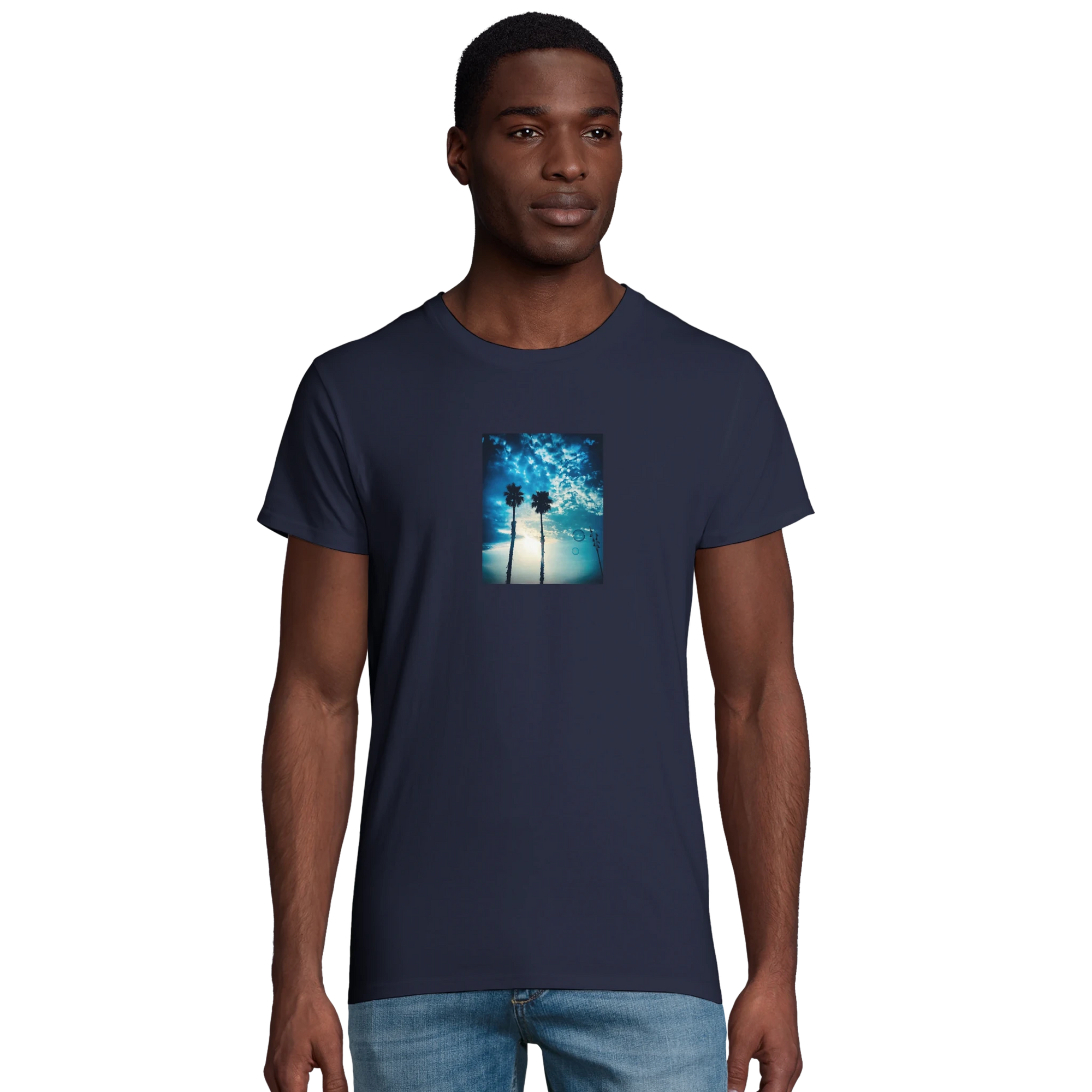 Gratitude - "Bubbles and Sky Sticks" T-shirt French Navy XS 43