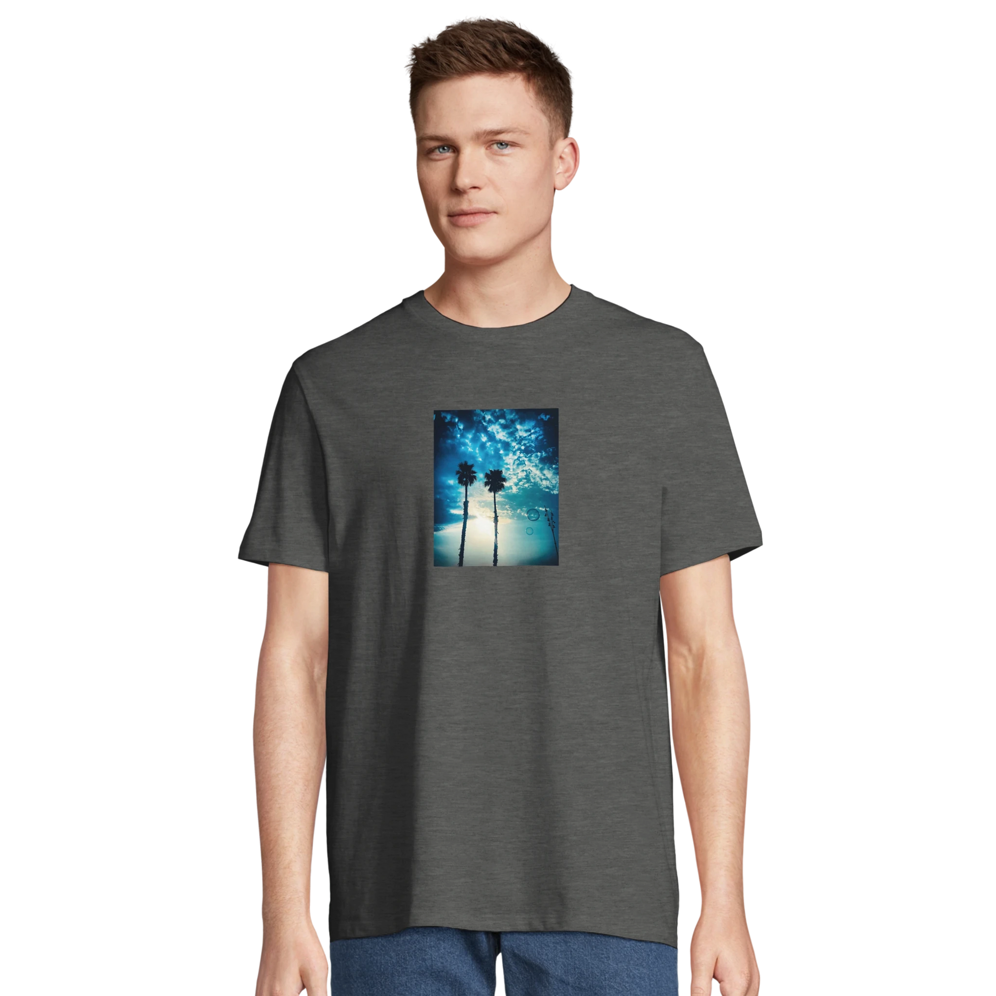 Gratitude - "Bubbles and Sky Sticks" T-shirt Grey Melange XS 37